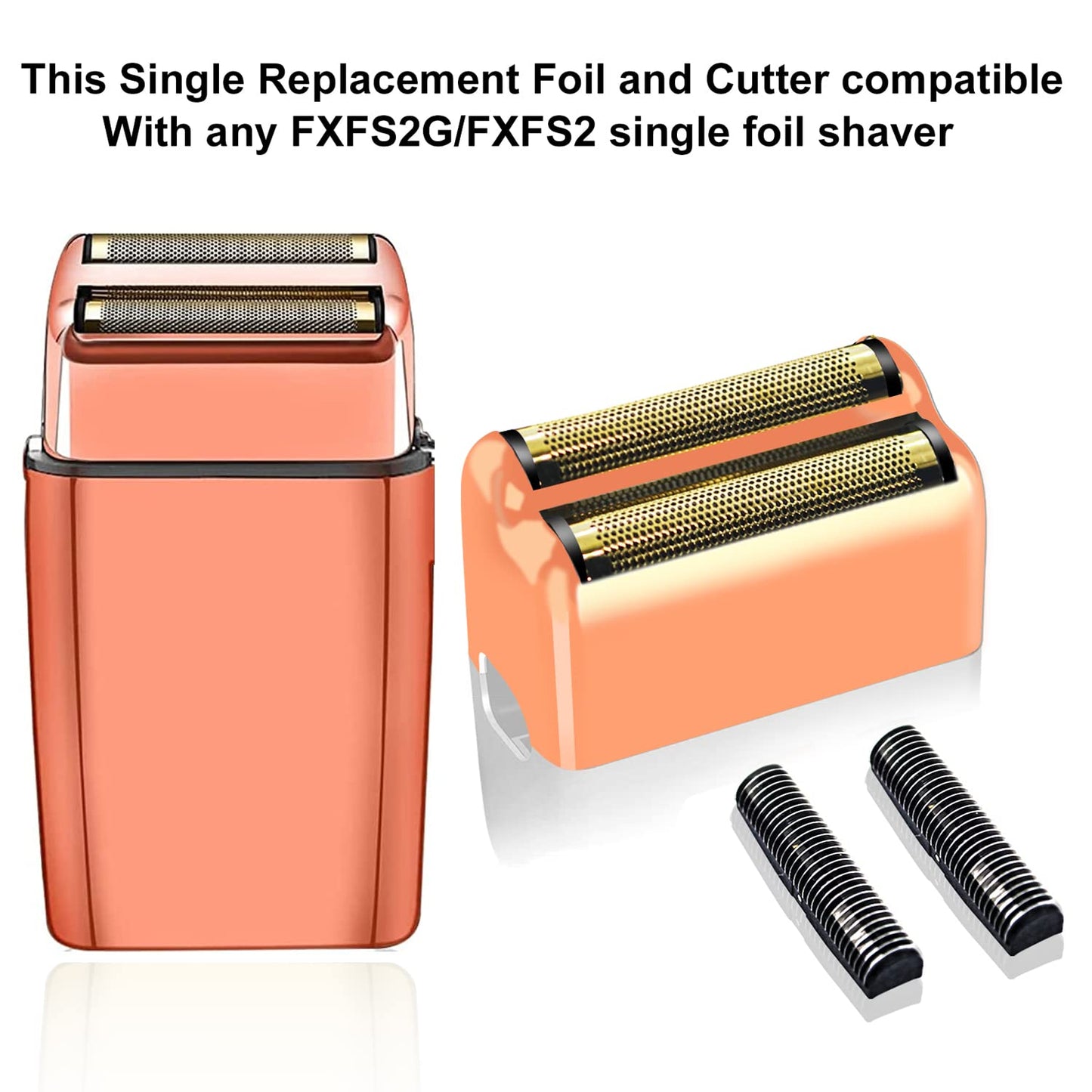 3 pack Professional Replacement Foil and Cutters for BaBylissPRO Barberology Double Foil Shaver, Compatible with BaBylissPRO Barberology FXFS2 Shaver(Rose Gold)