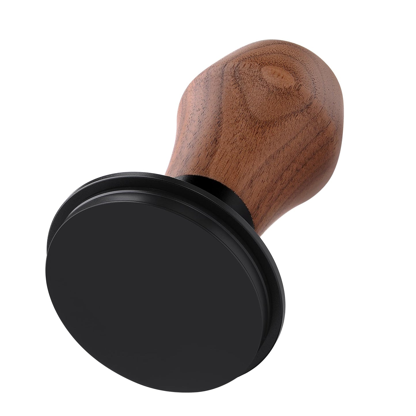 Normcore 58.5mm Espresso Coffee Tamper V4, Spring Loaded Tamper With Titanium PVD Coating Flat Base -15lb / 25lb / 30lbs Replacement Springs, Genuine American Walnut Handle