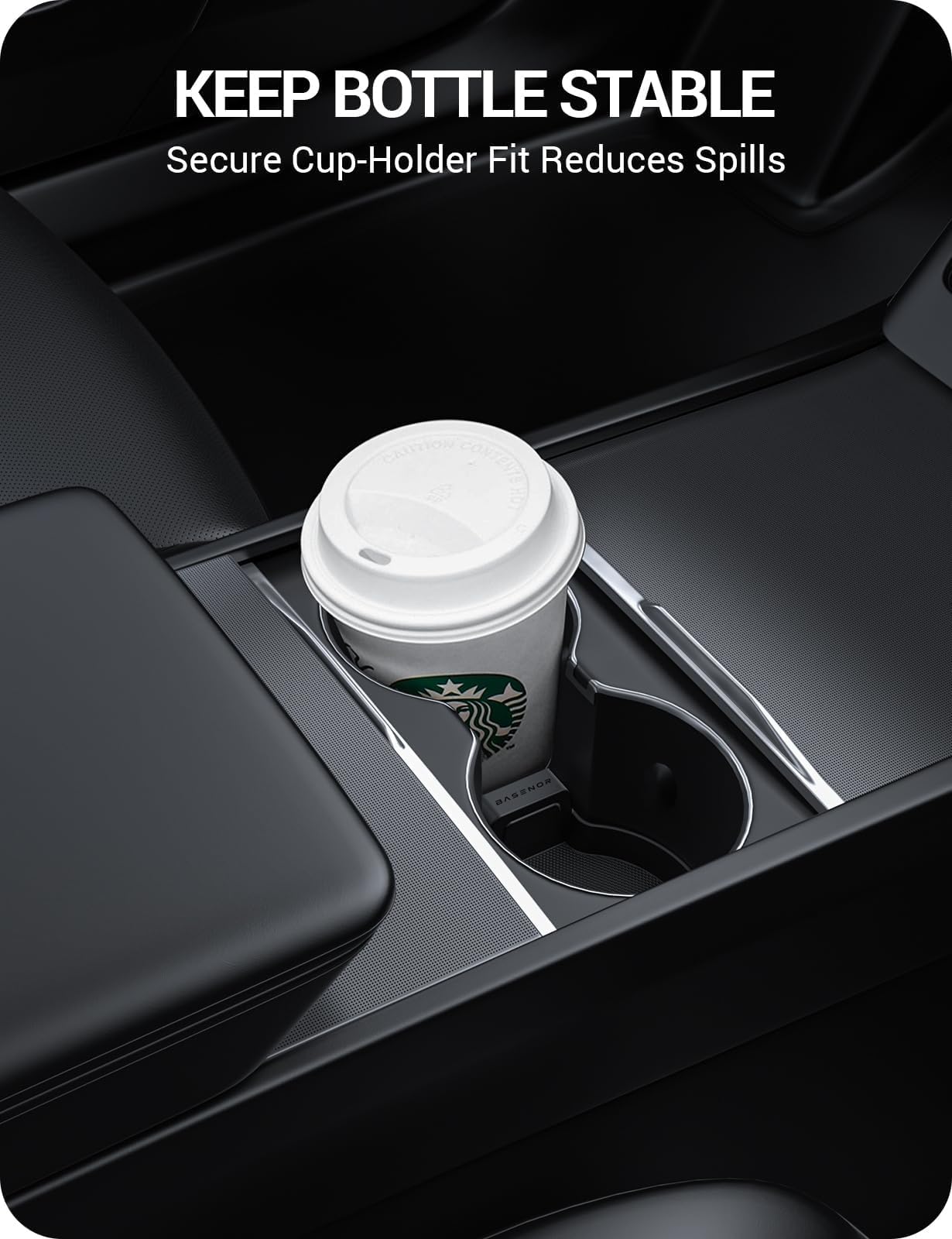 BASENOR 4PCS 2026 Tesla Model Y Model 3 Center Console Organizer Tray [Double Layer Design],Cup Holder Armrest Hidden Storage Box for 2025 2026 Model Y Juniper 2024-2026 Tesla 3 Highland Accessories