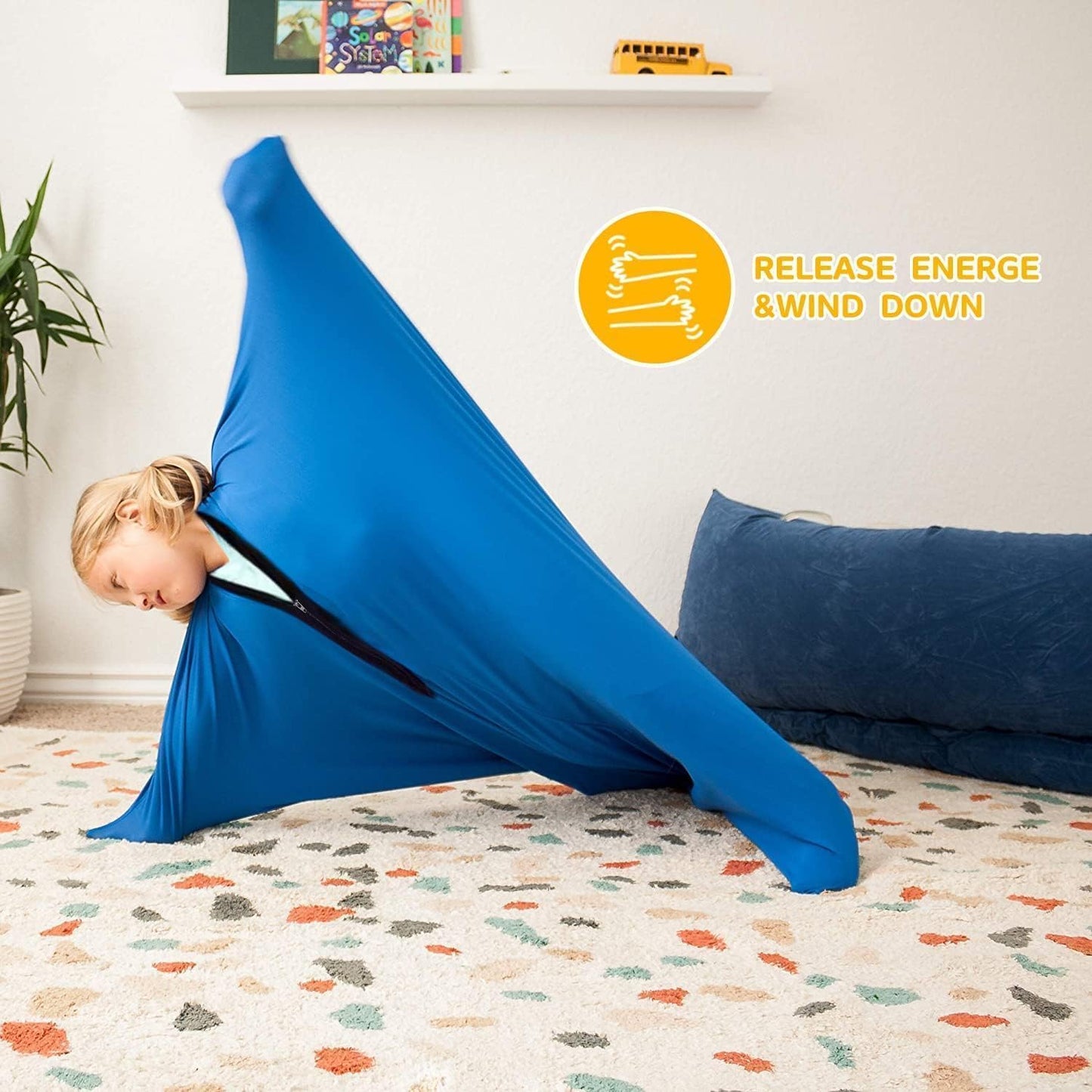 Sensory Body Socks for Autism,Helps Kids with ASD,Sensory Den Fidget Anxiety & Spatial Awareness Aids,to Relieve Stress,Self-Claming,Relaxing (Height 44-54 in)