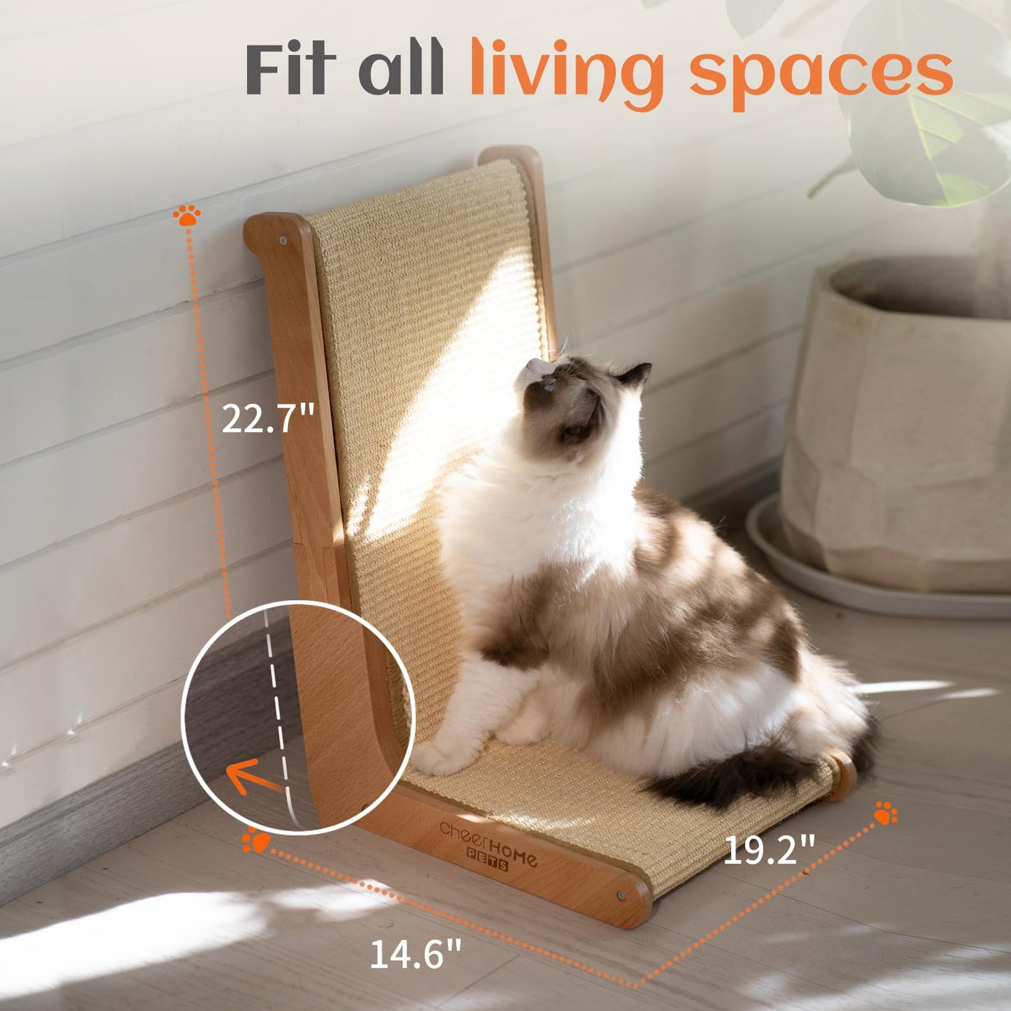 CHEERHOME PETS Natural Sisal Cat Scratcher for Indoor Cats Premium L Shaped Scratching Mat for Cats Scratcher Lounge Sofa Protector Replacement Pad (Large)