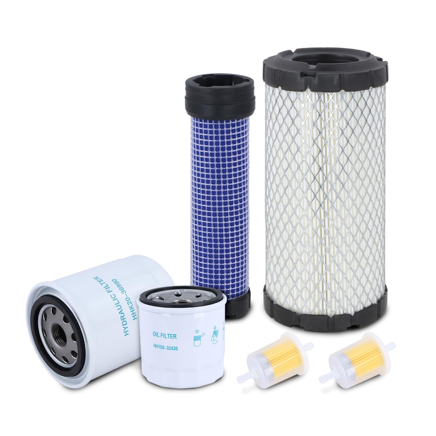 Maintenance Filter Tune Up Kit 77700-03362 Compatible with Kubota BX22 BX23 BX24 BX25 BX2230 BX2350 BX2360 BX2370 Air Oil Fuel Filter Change Kit Replace# 12581-43012 HHK20-36990