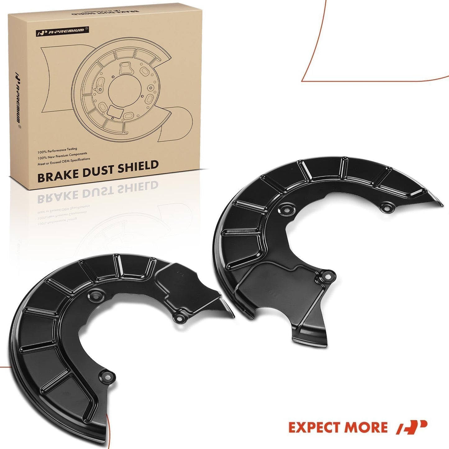A-Premium Front Side Brake Dust Shield Compatible with Volkswagen and Models - Jetta, Jetta City, Passat, Passat CC, Golf, Tiguan, Beetle, A3, A3 Quattro, Q3, Q3 Quattro, CC, Eos, 2-PC Set