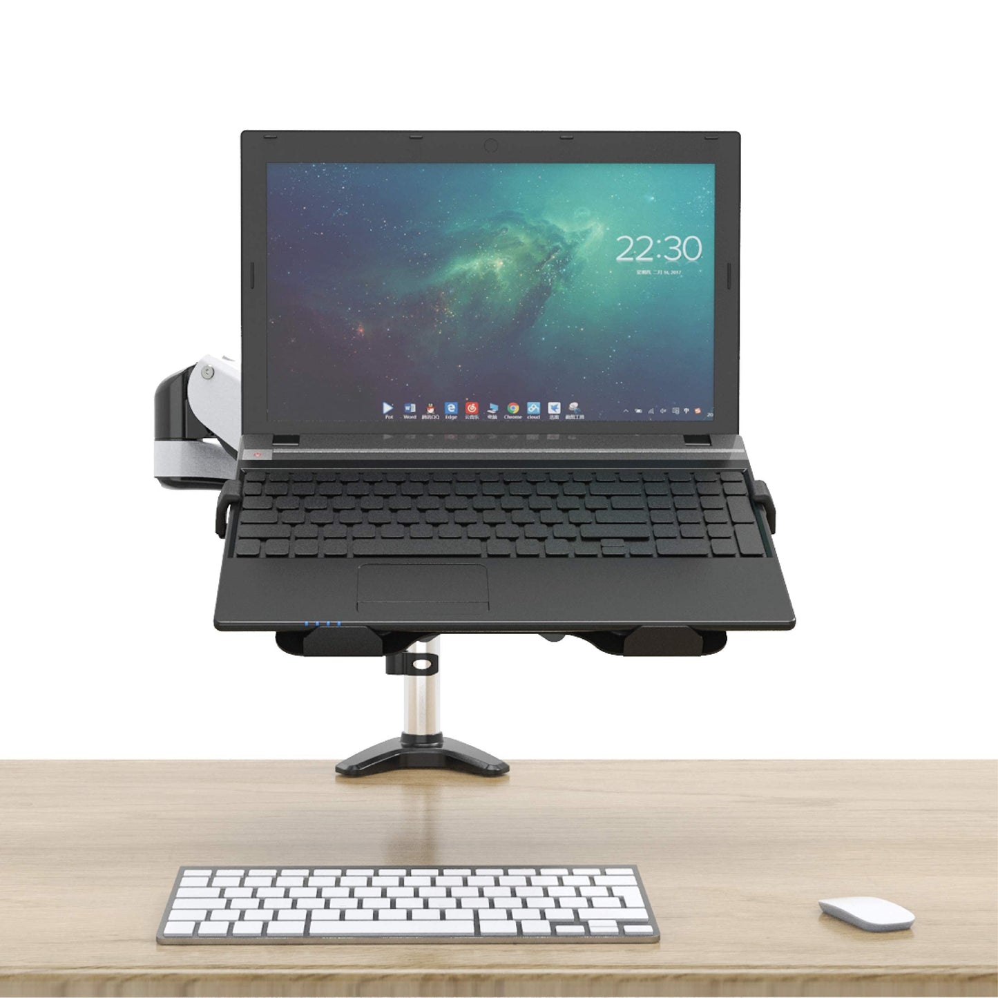 SHOPPINGALL Laptop Mount Tray for Monitor Arms and Stands (Tray Only) | Notebook Arm Mount Tray Fits 75 x 75 and 100 x 100 VESA Mount Holes Fully Secures Laptop - SA-LH03-Black