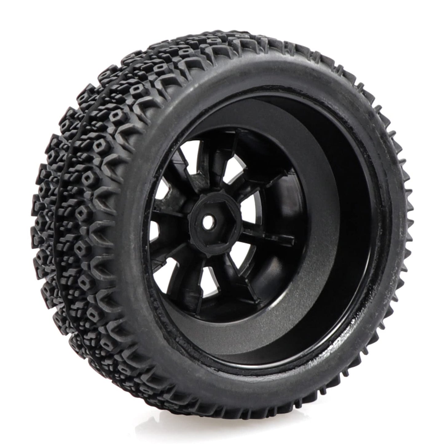 Acekeeps 4-Pack 12mm Hex RC SC Truck Tires Mounted Wheels for 1/10 Traxxas Slash Losi Tenacity HSP Redcat SC Truck