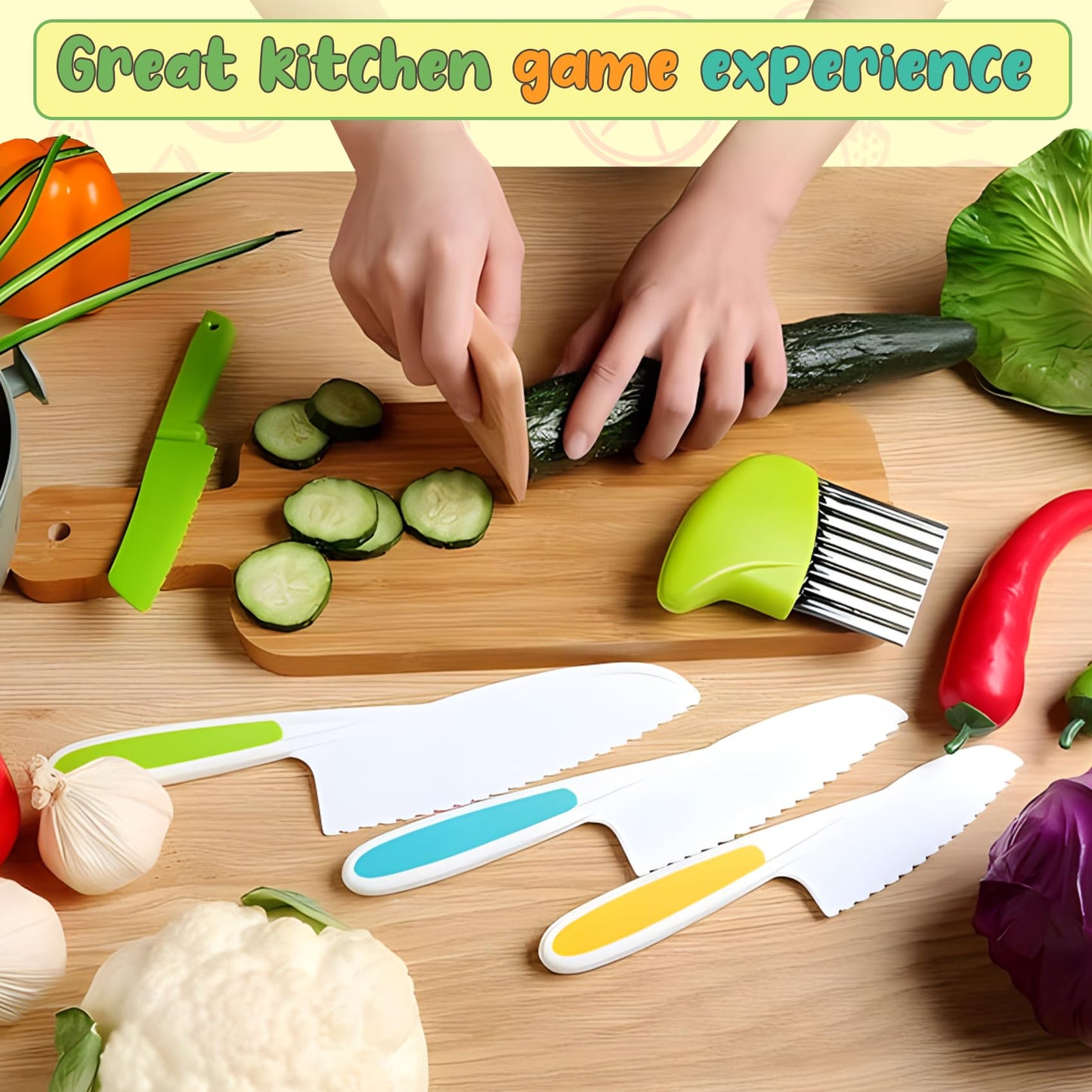 UBANTE 37 PCS Montessori Kitchen Tools for Toddler Toys, Kids Cooking Sets Real-Toddler Safe Knives Set, Educational Christmas Birthday Gift for 3 4 5 6 7 8 9 Years Old Girls Boys Kids Toddler
