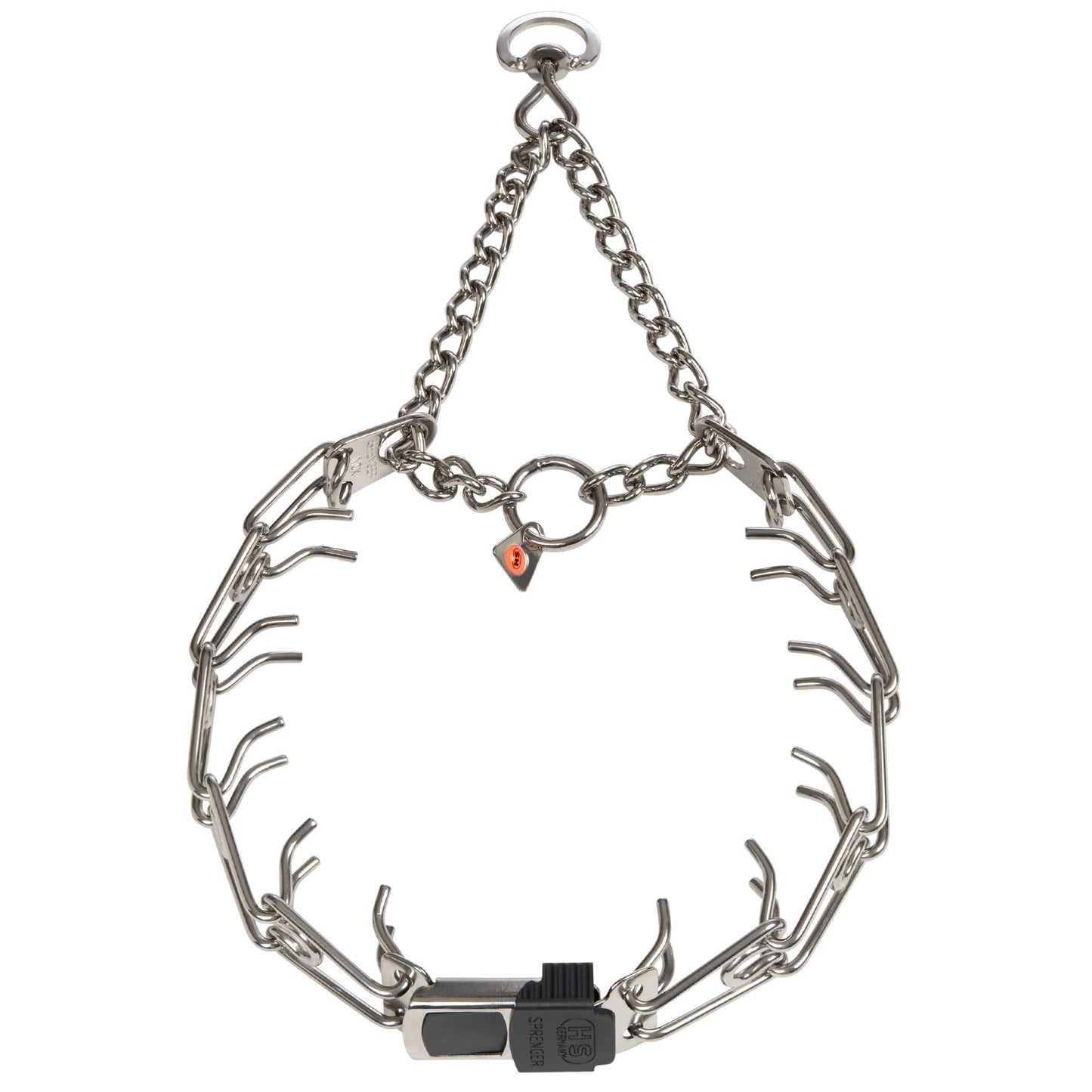 HS HERM. SPRENGER GERMANY Dog Training Prong Collar with Quick Release Cliclock Buckle and Swivel Ring | Adjustable Length Stainless Steel Made in for Large Dogs, 25in (up to 20'' neck) x 3.2mm Links