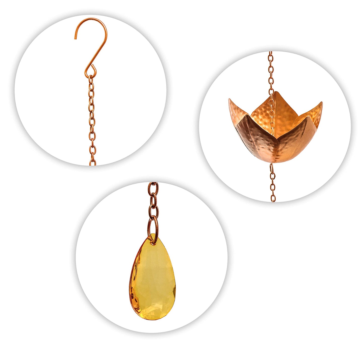 Trademark Innovations Copper Colored Flower Rain Chain for Gutters and Downspouts