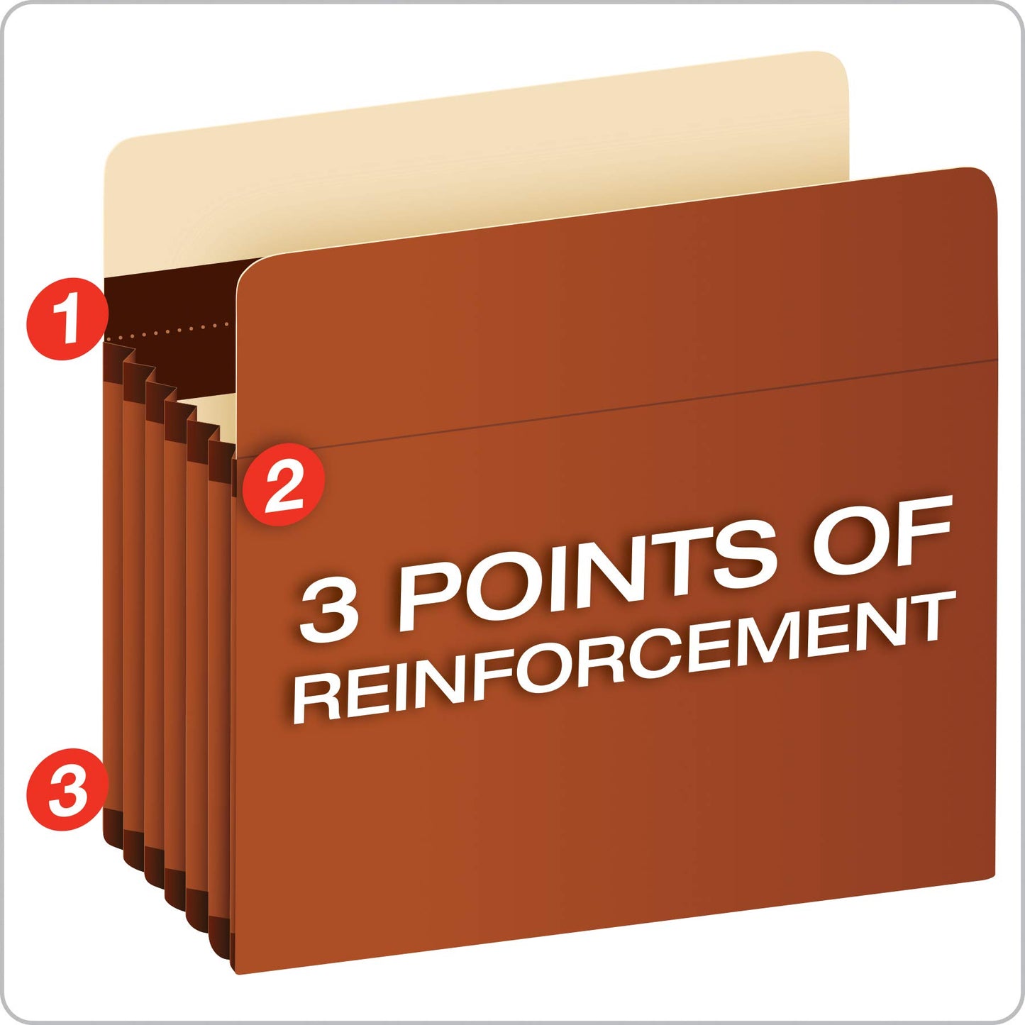 Pendaflex Expanding Accordion File Pockets, Extra Durable, Expands 5.25", Letter Size, Reinforced with Dupont Tyvek Material, 10/Box (15422) Brown