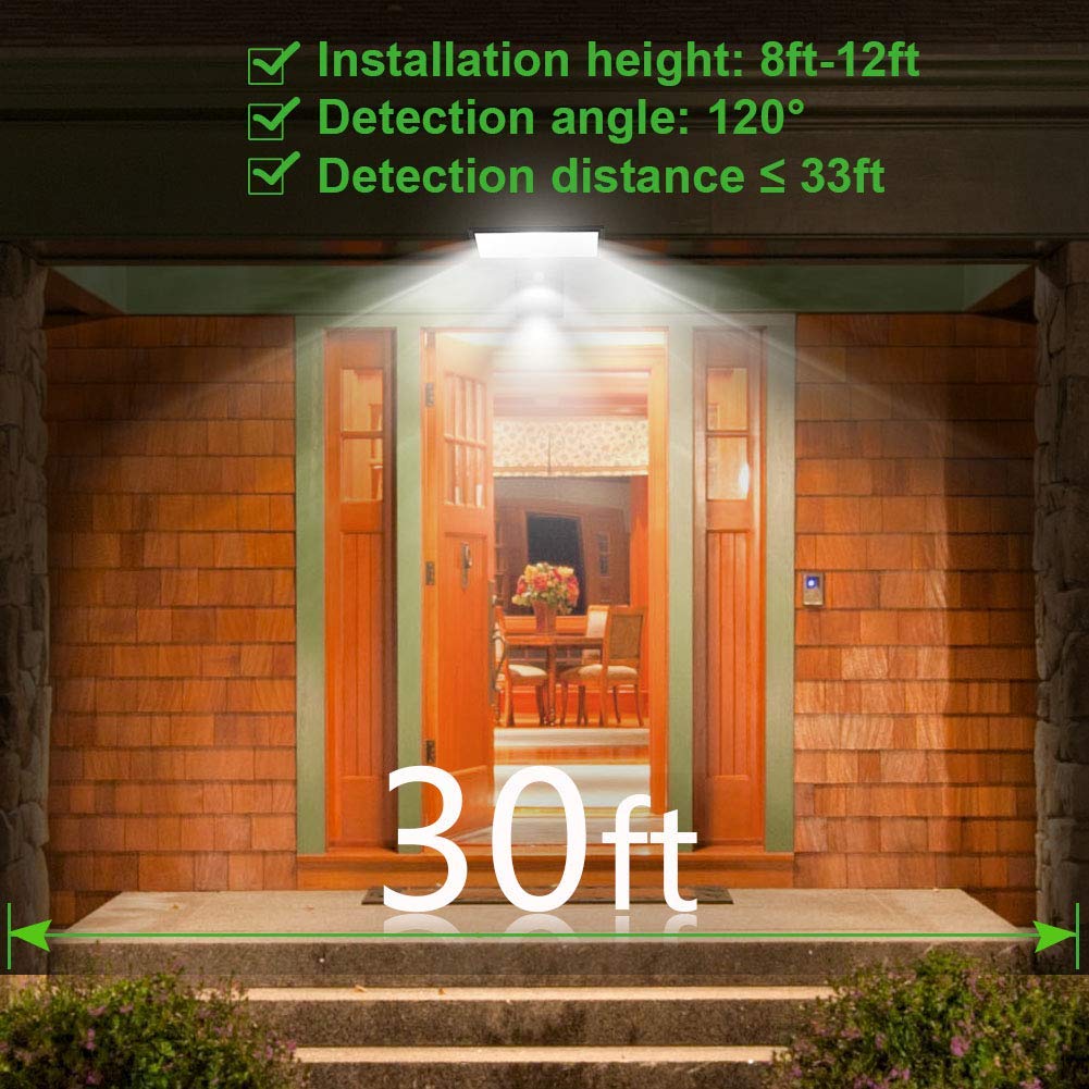 JESLED Solar Flood Lights Outdoor Motion Sensor, 90 LED Solar Powered Exterior Wall Security Light Waterproof for Garden Yard Patio Dusk-to-Dawn, Super Bright USB Charging & Emergency Lighting(2Pack)