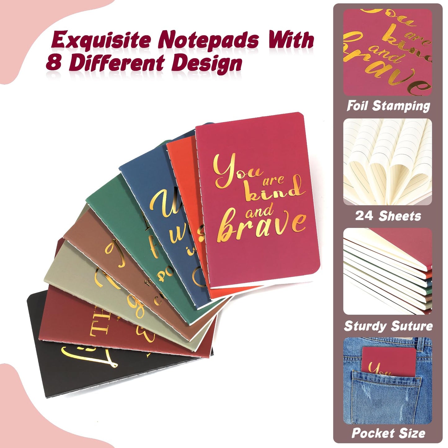 72 Pcs Thank You Gifts Teacher Gifts Employee Appreciation Gifts, Gifts Motivational Notepads Inspirational Ballpoint Pens Keychains for Teacher Student Coworkers Staff Volunteer Gifts