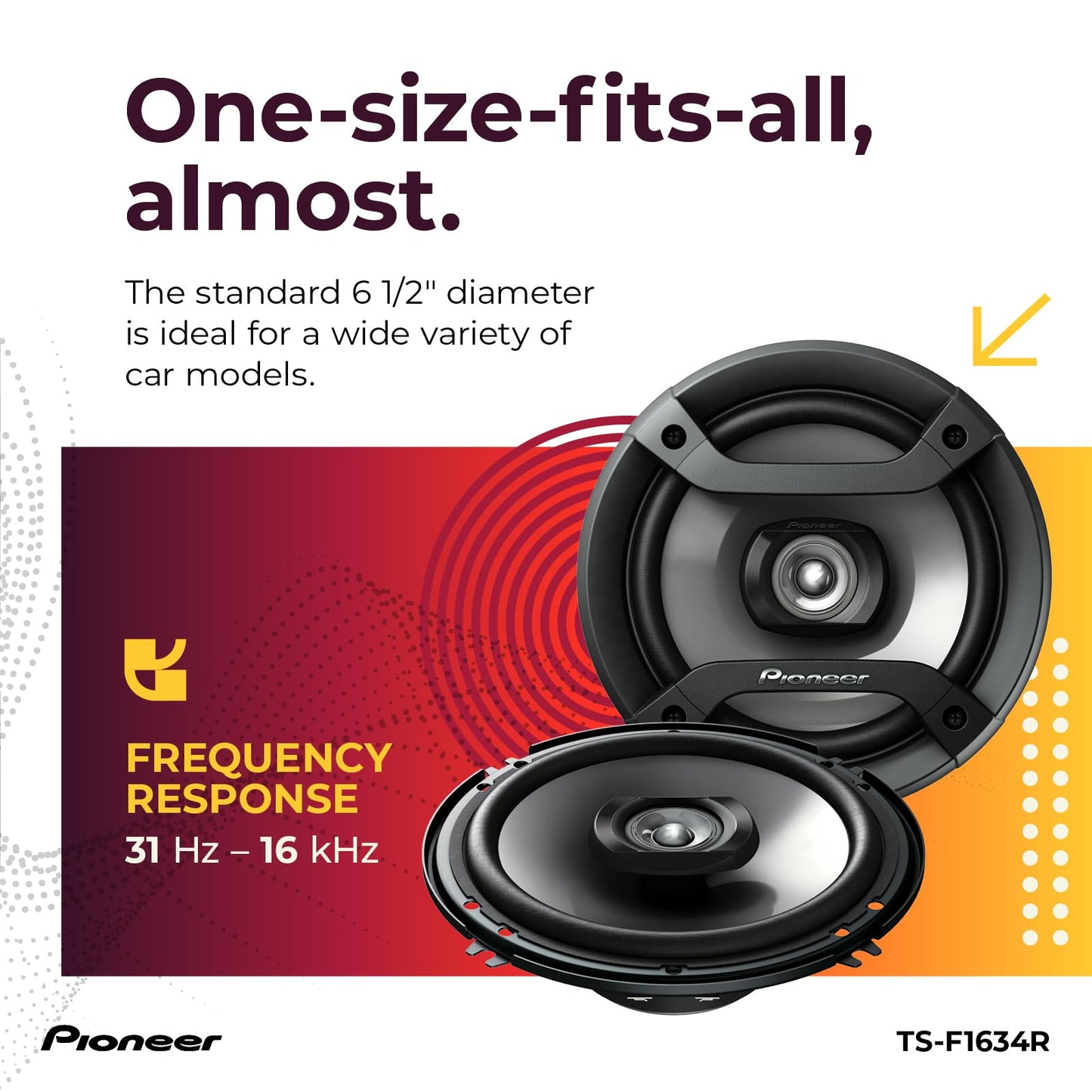 Pioneer TS-F1634R 6.5" 200W 2-Way Speakers
