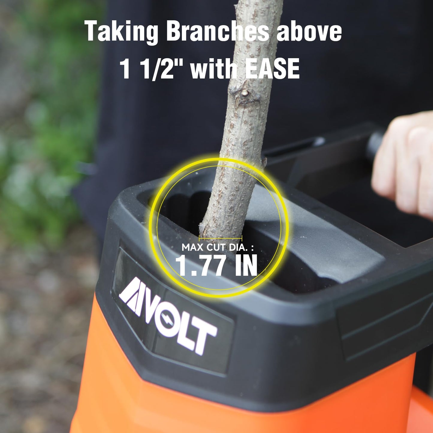 AIVOLT Wood Chipper Shredder Mulcher, 1800W Electric Wood Chipper with Collection Bag, 45mm Cutting Diameter for Mulching, Composting, Yard Cleanup, Lawn Care