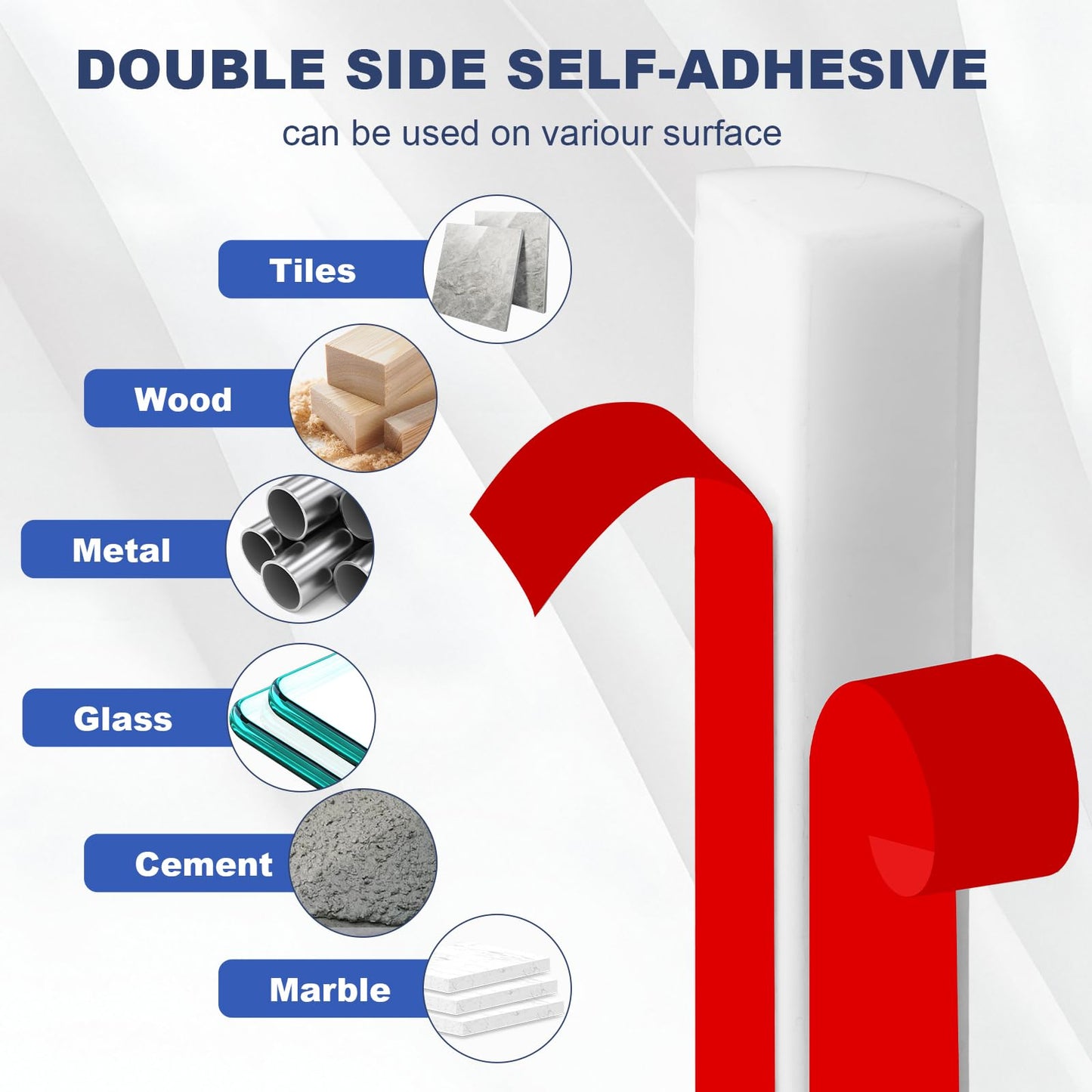 Storystore Flexible Quarter Round Molding, 256×0.5 inch Self Adhesive Rubber Quarter Round Trim, Waterproof Peel and Stick Moulding Trim for Wall Edge Corner Base of Staircase Cabinet Edge Countertop