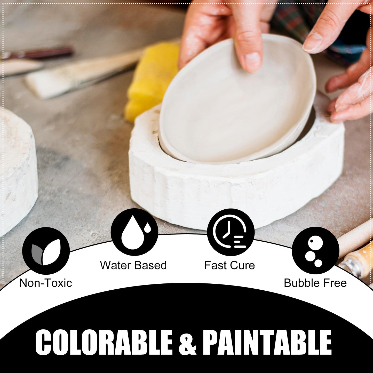 Eco Resin Casting Powder - Fast Cured Plaster Casting Powder for Beginners - 20~30 Minutes Demold, Easy Mixing Water Activated Eco-Friendly Casting Resin for DIY Crafts Making, Home Art (White, 1400g)