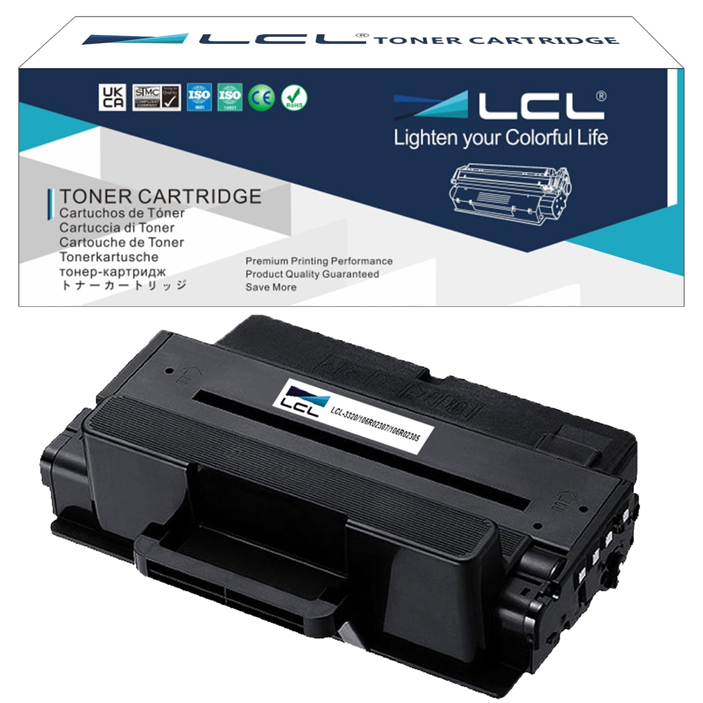 LCL Compatible Toner Cartridge for Xerox Phaser 3320 106R02307 106R02305 11000 Pages (1-Pack, Black) for Xerox Phaser 3320 3320DN 3320DNI Printers