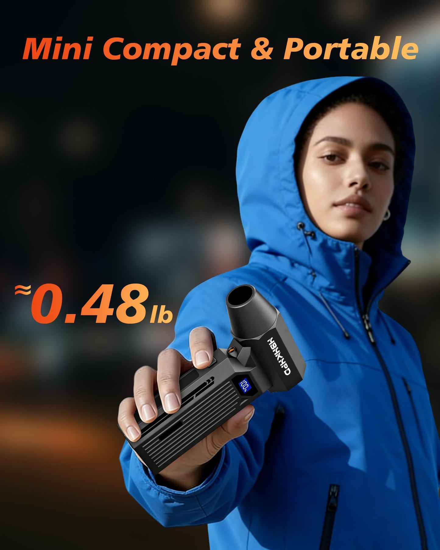 HBHKHPD Compressed Air Duster, 150000RPM Super Power Electric Air Duster with Brushless Motor and LED Light, 4-Gear Rechargeable Air Blower, Cordless Air Duster for Computer, Car, Home, Outdoor