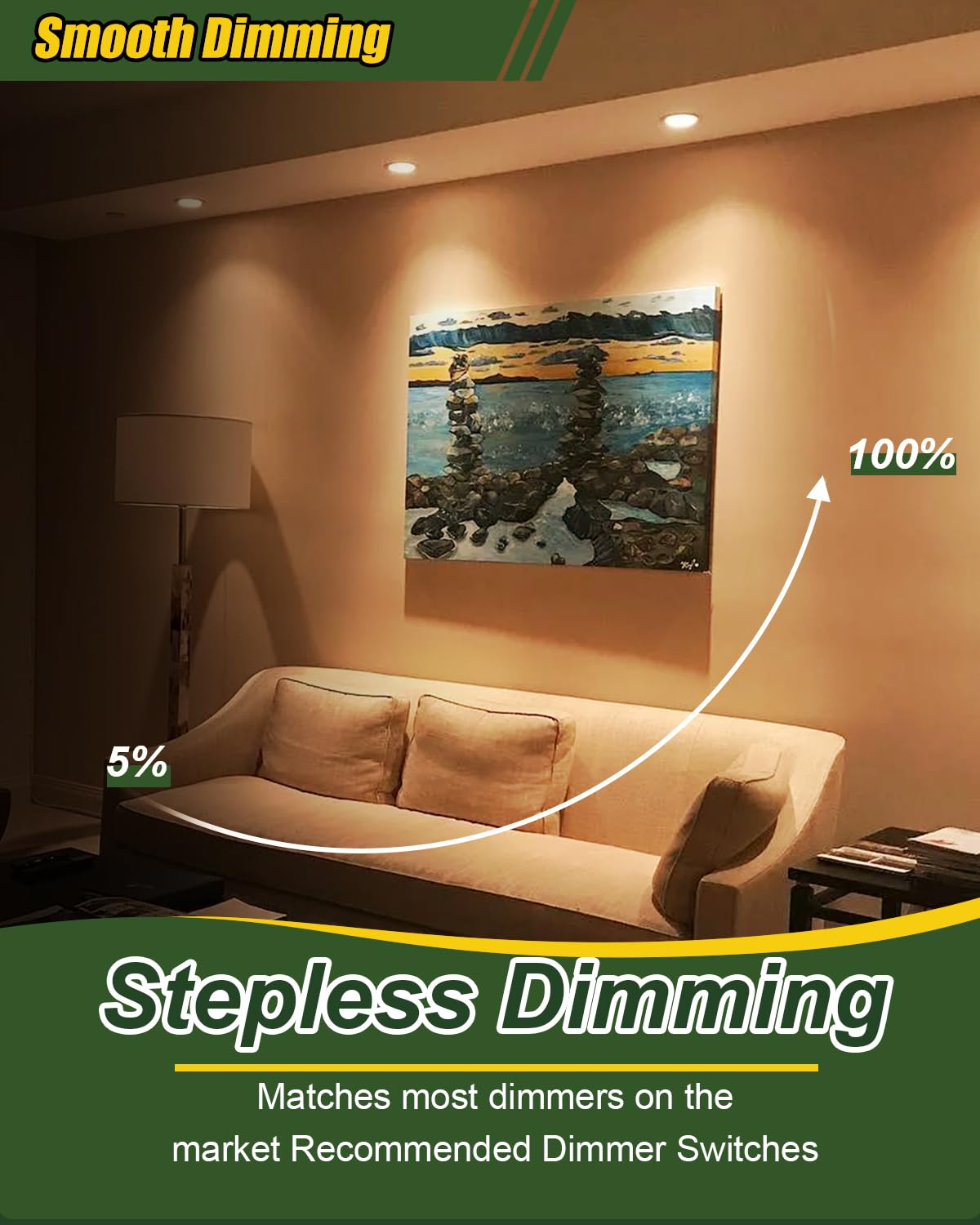 ZYC Gimbal LED Recessed Light - 4Inch 9W Adjustable 360° Rotation Adjustable Eyeball Light,LED Swivel Spotlight,Directional Sloped Ceiling Light,Dimmable Canless Wafer Downlight（4 Pack，Black.