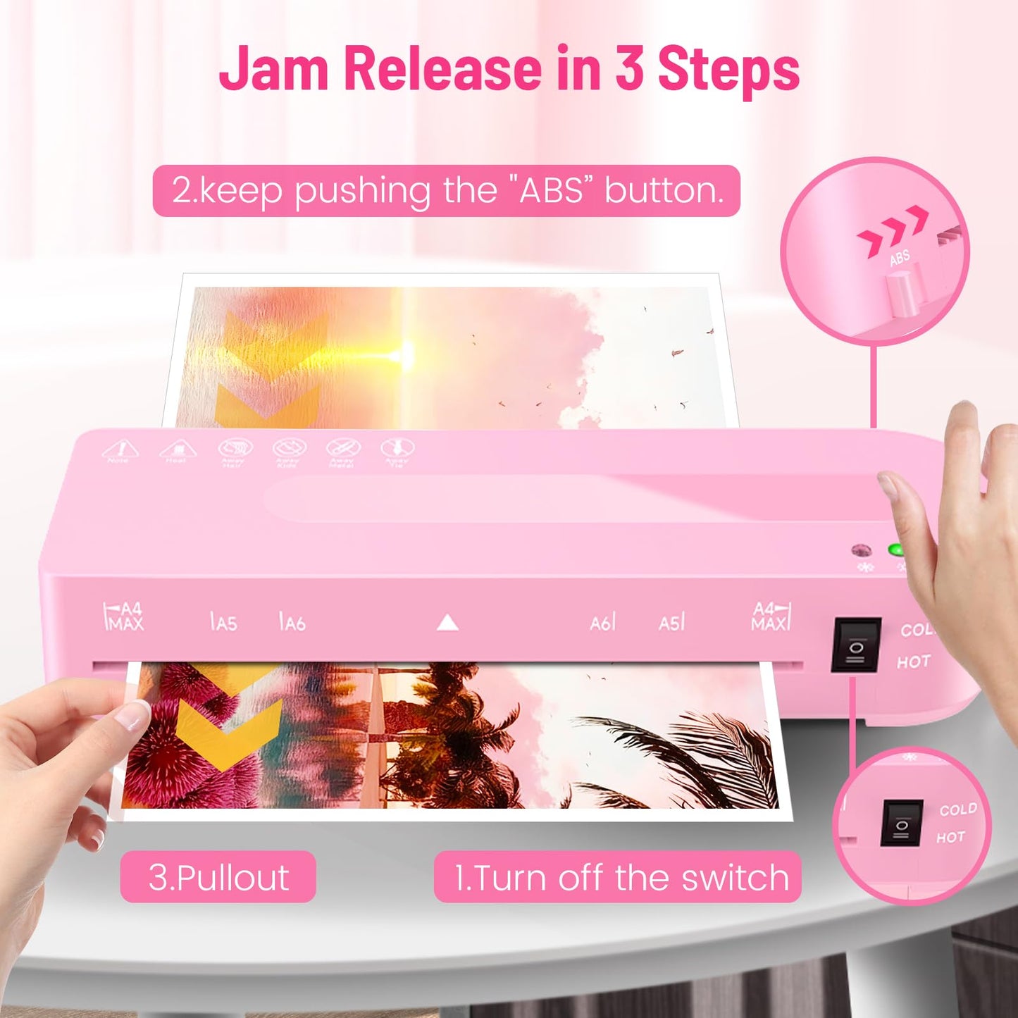Laminator Machine with 20 Laminating Sheets, A4 Laminators Hot & Cold withTrimmer, 9 Inch Laminating Machine for Office, School, Business and Home