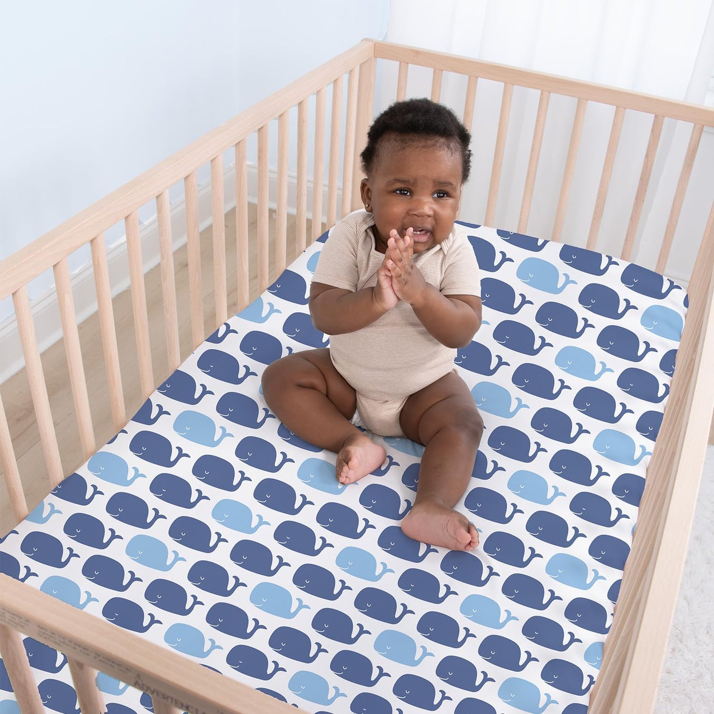 The Peanutshell 4-Pack Fitted Crib Sheet Set - Super Soft & Breathable Baby Girl or Boy Crib Sheets, Nursery Decor, Fit for Standard Mattress Cover- Nautical