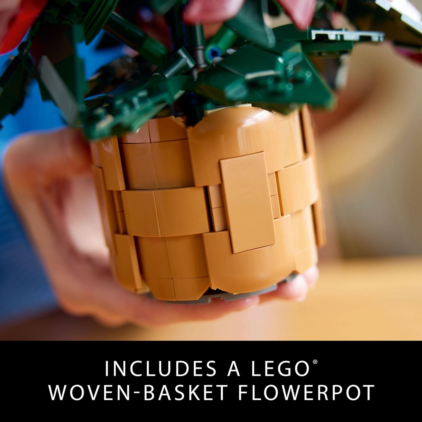 LEGO Icons Poinsettia Building Sets for Adults - Artificial Flowers for Decoration - Festive Holiday Flowers for Table Centerpiece - 10370