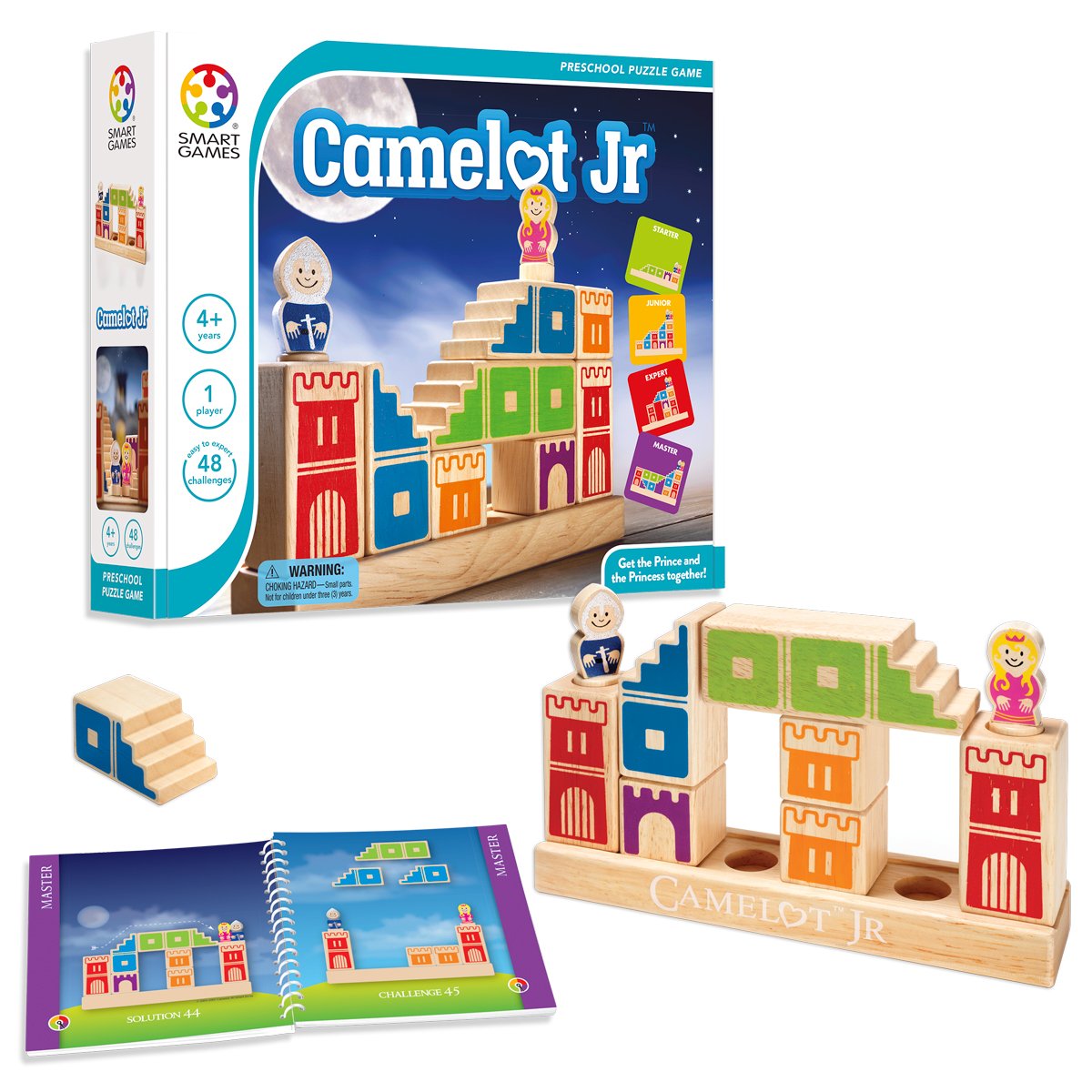 SmartGames - Camelot Junior - Educational Brainstorming - Multi-Level Strategy Game and Skill Building - Logic and Thinking Game - 4 Years + - 1 Player - Multilingual - 518716.