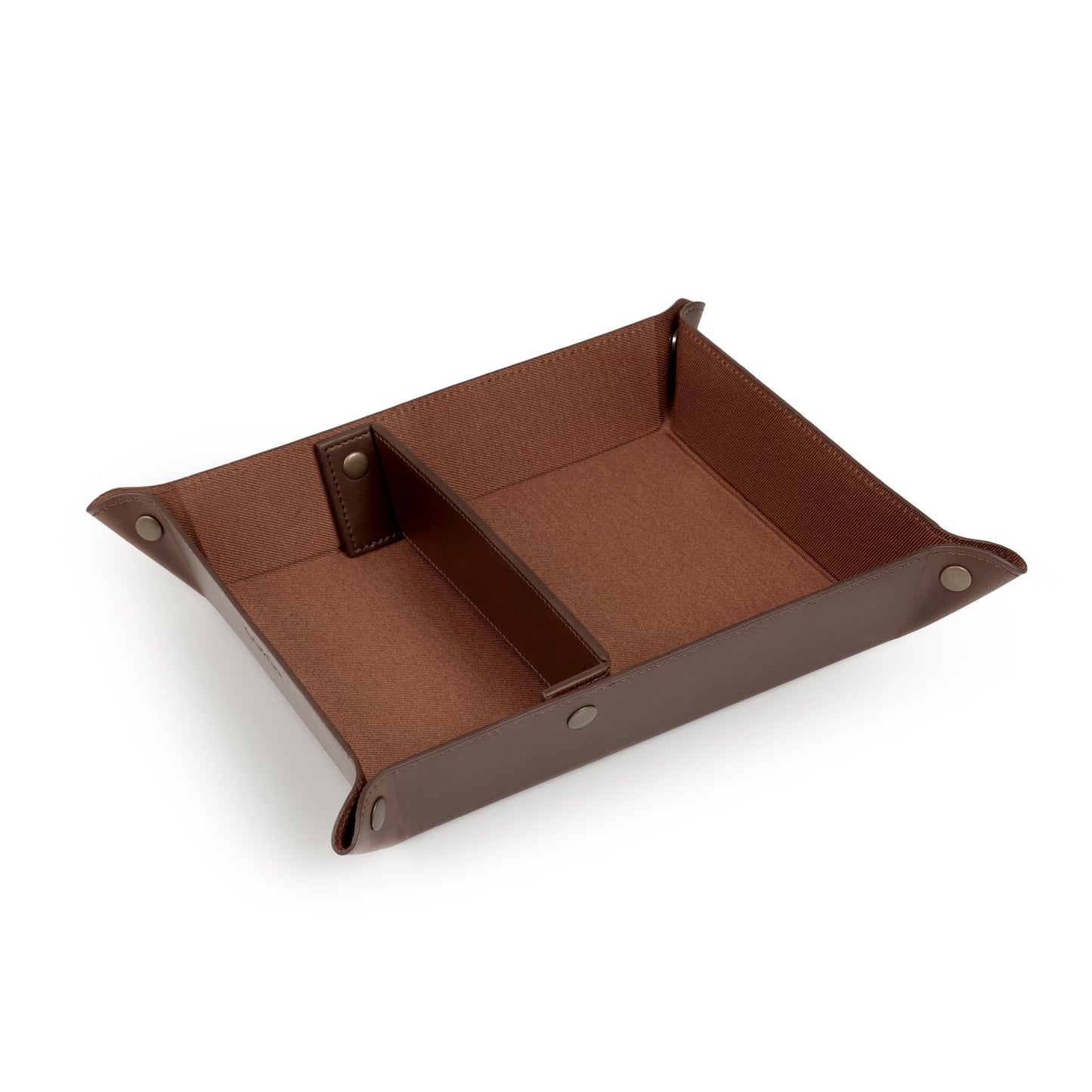 Londo Leather Tray Organizer Caddy, Practical Storage Box Valet for Wallets, Watches, Keys, Coins, Phones, Sunglasses and Office Equipment