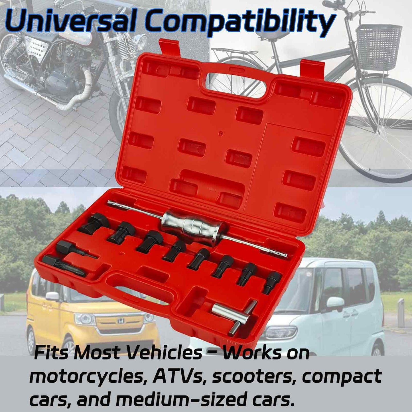 YuYBrightmi 12pcs Blind Hole Collet Bearing Puller Set,8-32mm Inner Bearing Extractor with Slide Hammer Internal Bearing Extractor Puller Kit for Motorcycles, ATVs, and Scooters etc