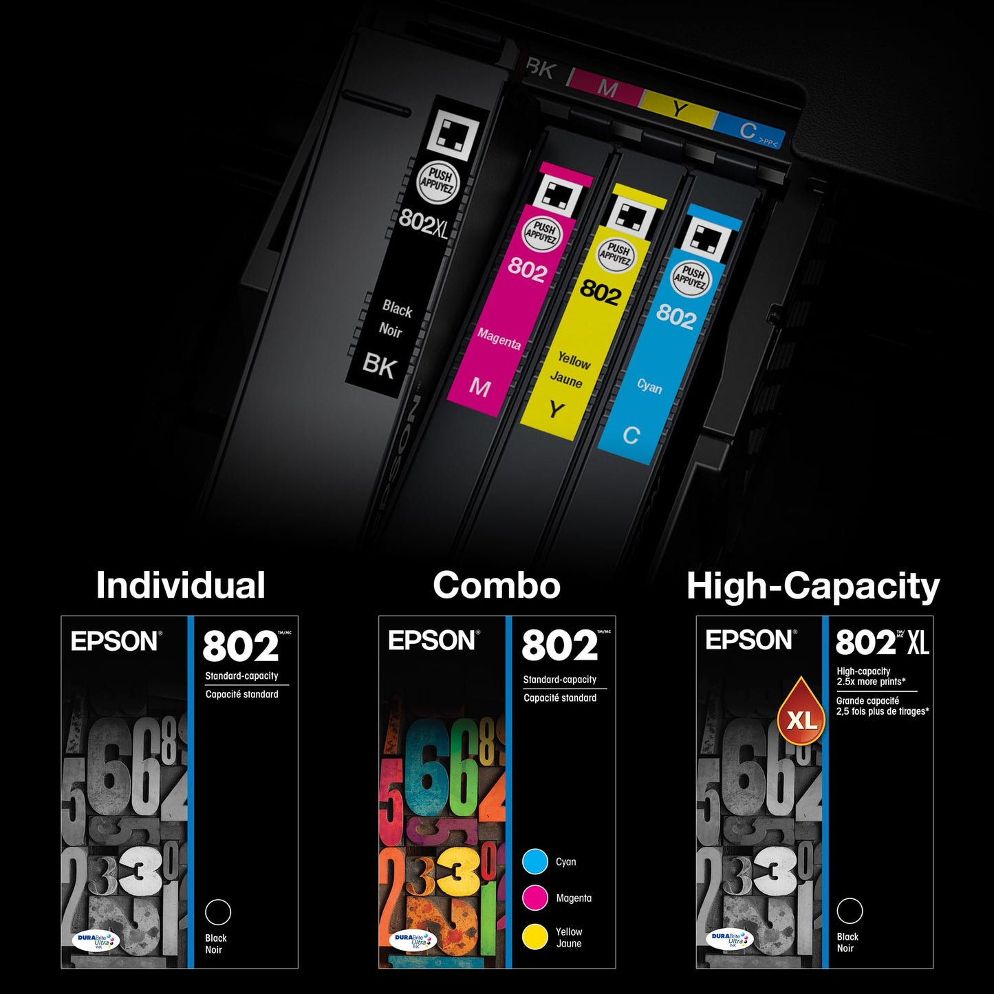 EPSON 802 DURABrite Ultra Ink Standard Capacity Magenta Cartridge (T802320-S) Works with Workforce Pro WF-4720, 4730, 4734, 4740