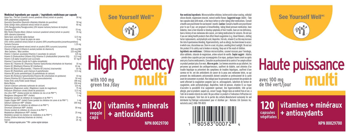Brain Booster Supplement with Anti Aging Essentials. For Concentration, Brain Fog, Mental Alertness, Focus, Clarity, & Memory Support. 30+ Vitamins & Minerals. By See Yourself Well 120ct