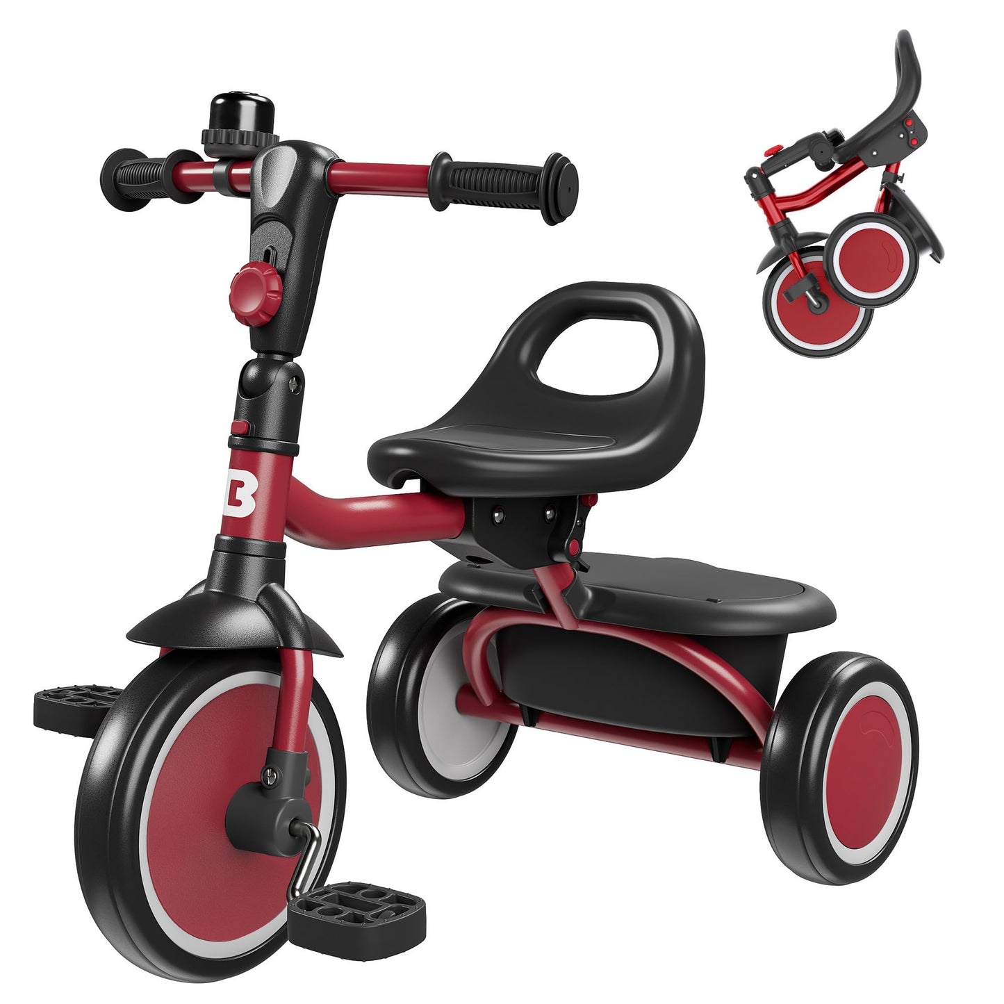 besrey Kids Tricycles Age 18 Month to 5 Years, Toddler Tricycle Kids Trikes Tricycle, Gift Toddler Tricycles for 2-5 Year Olds, Gift & Toys for Boy & Girl, Trikes for Toddlers, Red