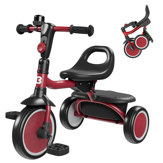 besrey Kids Tricycles Age 18 Month to 5 Years, Toddler Tricycle Kids Trikes Tricycle, Gift Toddler Tricycles for 2-5 Year Olds, Gift & Toys for Boy & Girl, Trikes for Toddlers, Red