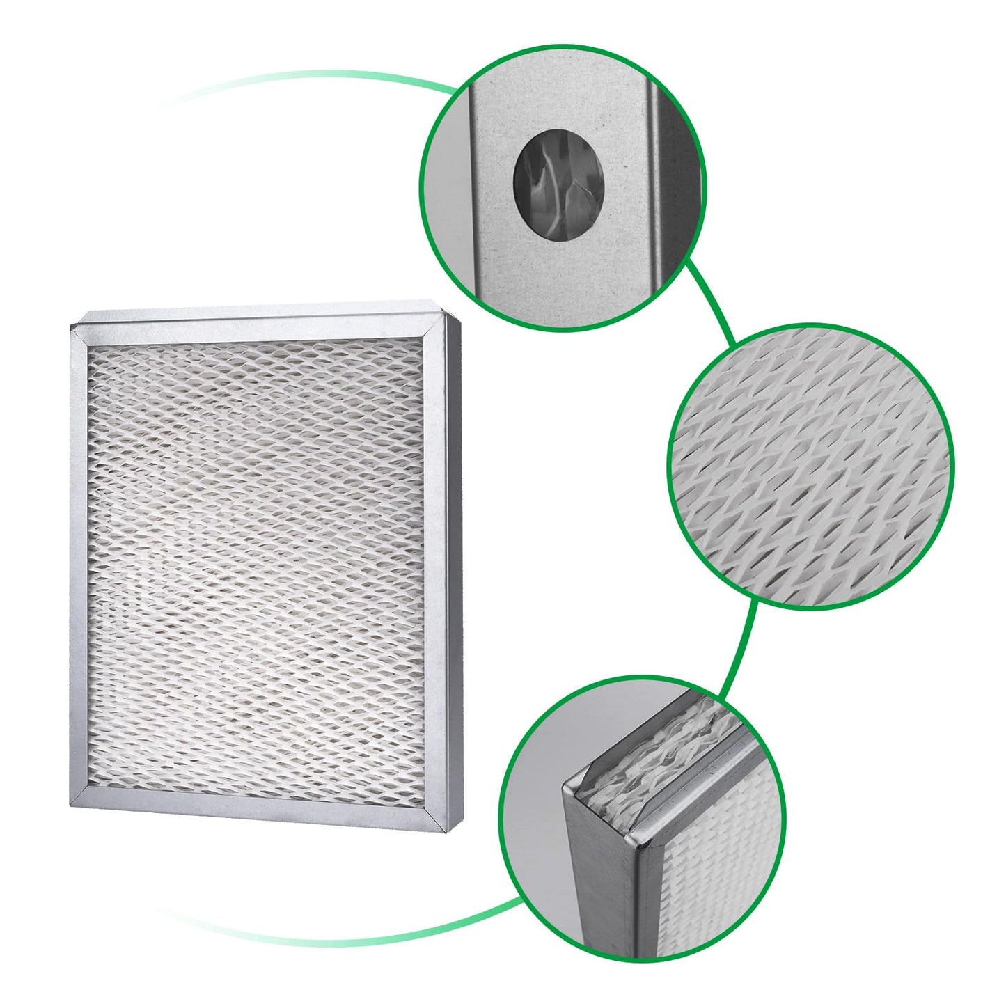 2 Pack 990-13 Humidifier Vapor Water Pad Filter(Multi-Layer mesh and Aluminium foil) Compatible with GeneralAire 990-13/G13 Replacement Models 709, 1040, SL16,1042, 1137，990 GFI #7002 (12”x9.75”x1.5”)