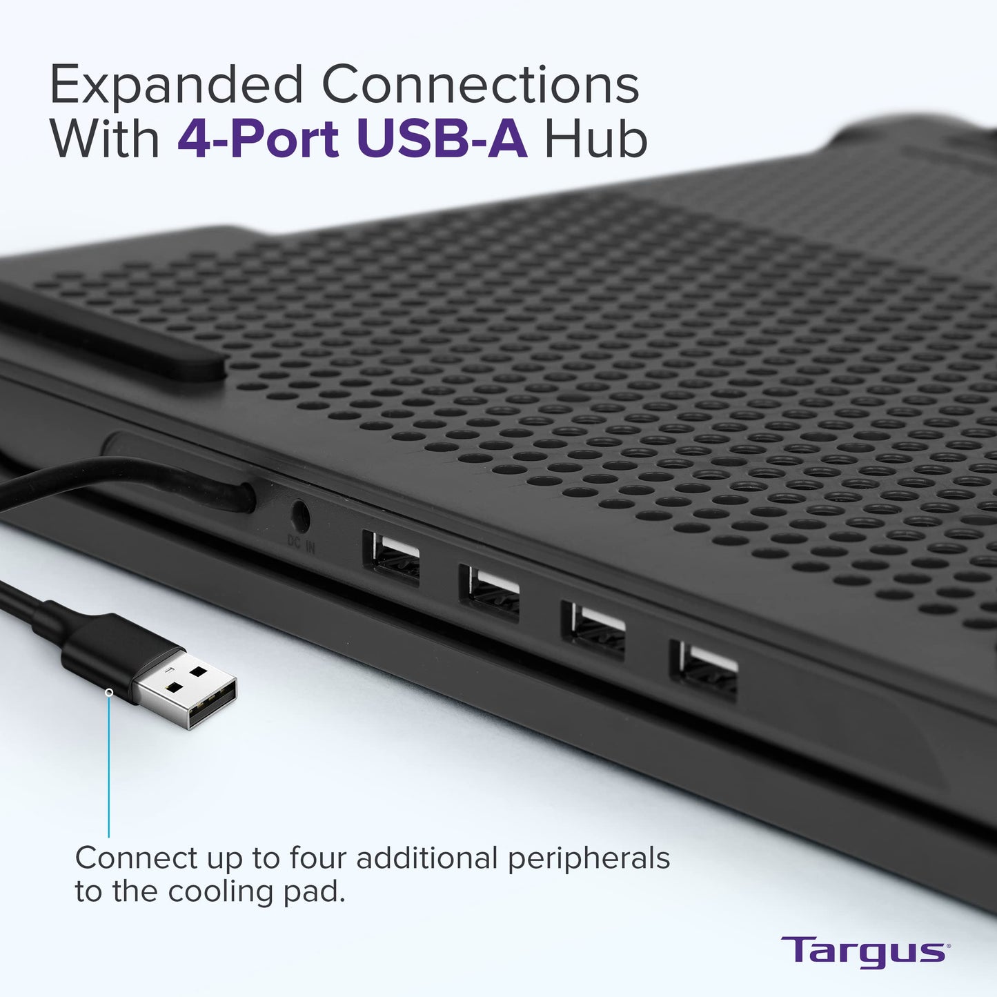 Targus Chill Hub and Chill Mat with 4-Port Hub for Laptops up to 17-Inch Black, (AWE81US)