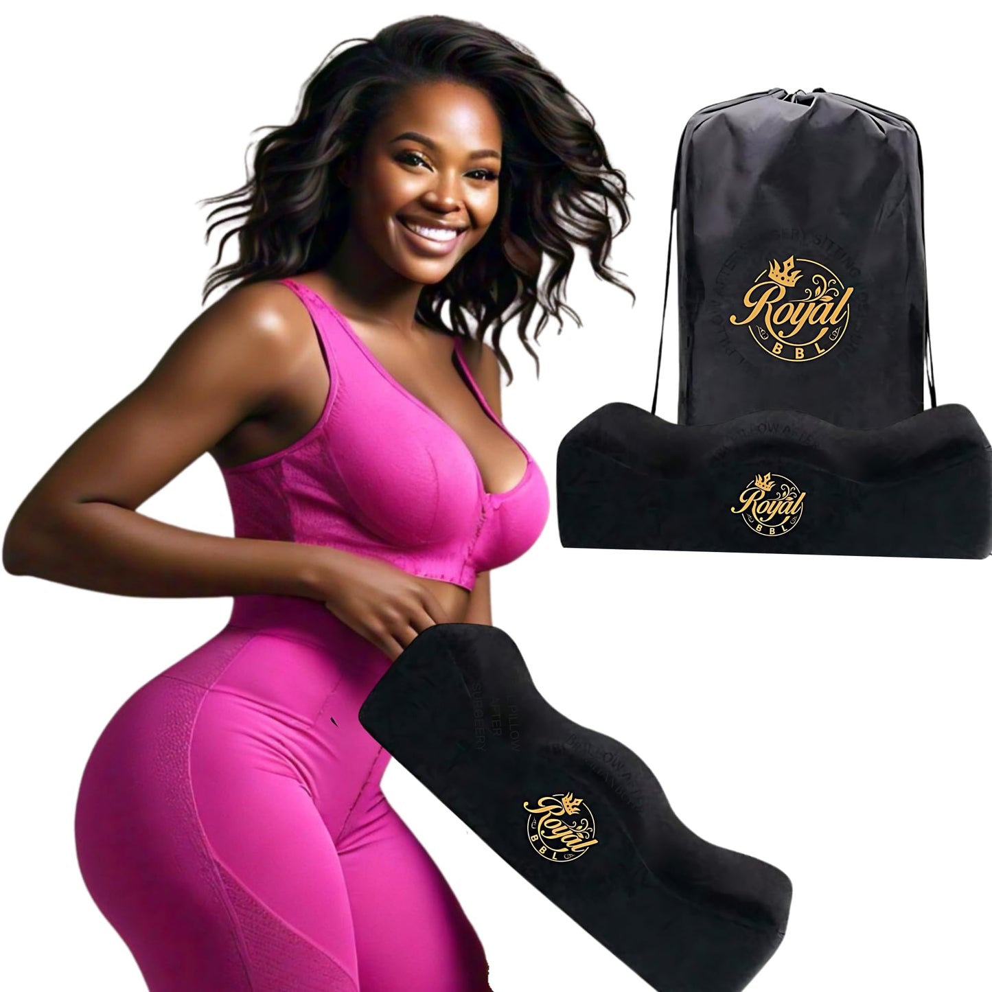 BBL Booty Pillow After Surgery - Brazilian Butt Lift Recovery Support Cushion | Ultra Comfortable with 3 Layers for Maximum Support Post-Surgery Sitting Best Pillow Dr. Approved by Royal bbl