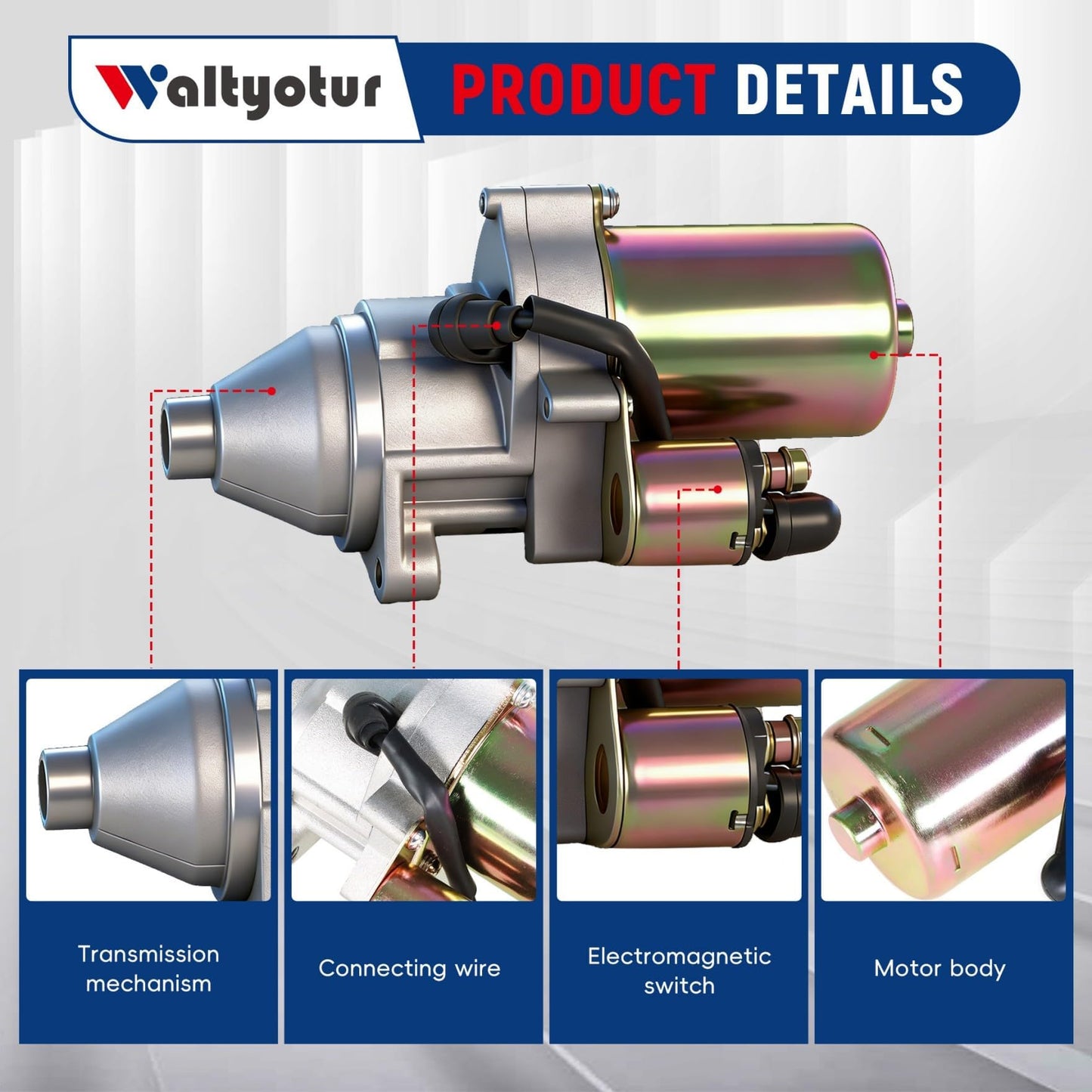 waltyotur Starter Motor Replacement for Predator 13HP 420cc 60340 60349 69736
