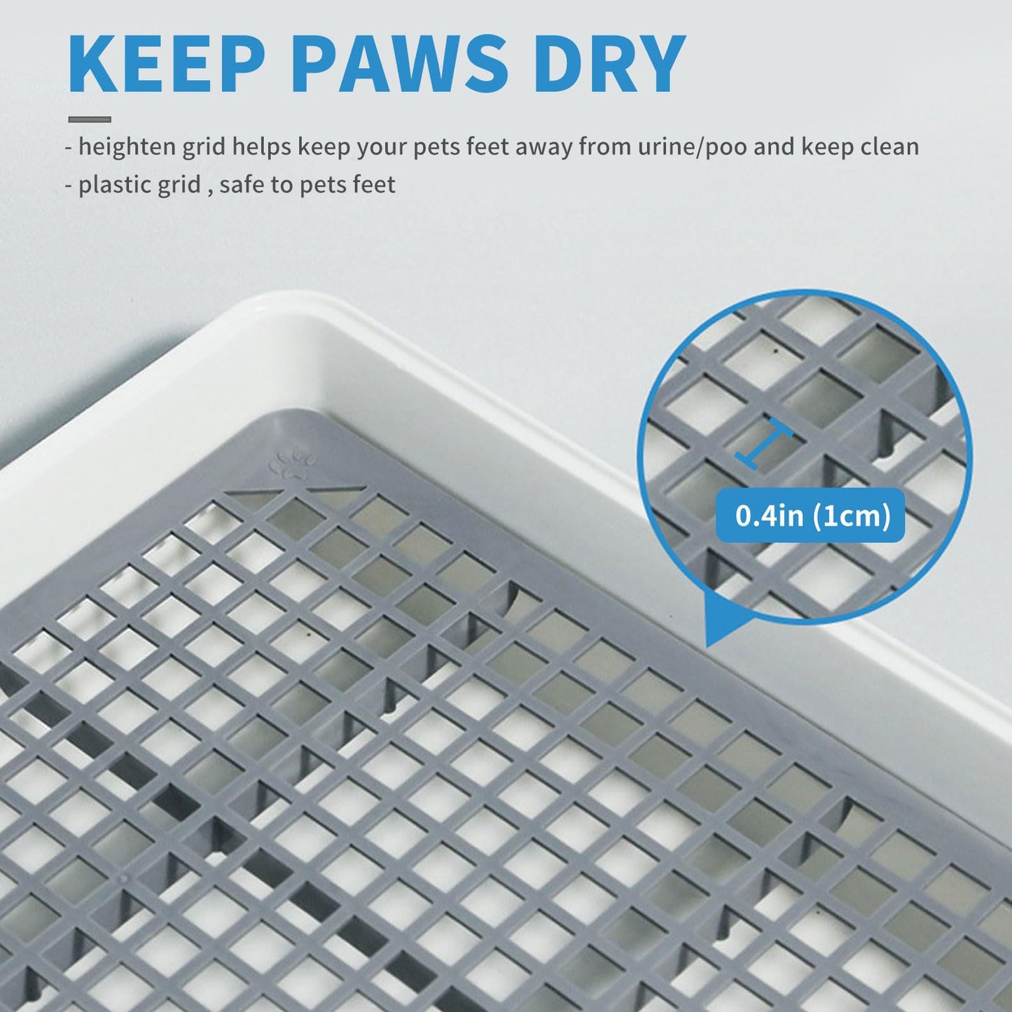 Guinea Pig Litter Pan with Grate, Small Animal Litter Box for Cage, Bunny Restroom Tray Toilet Potty Trainer for Ferret Chinchilla Rat