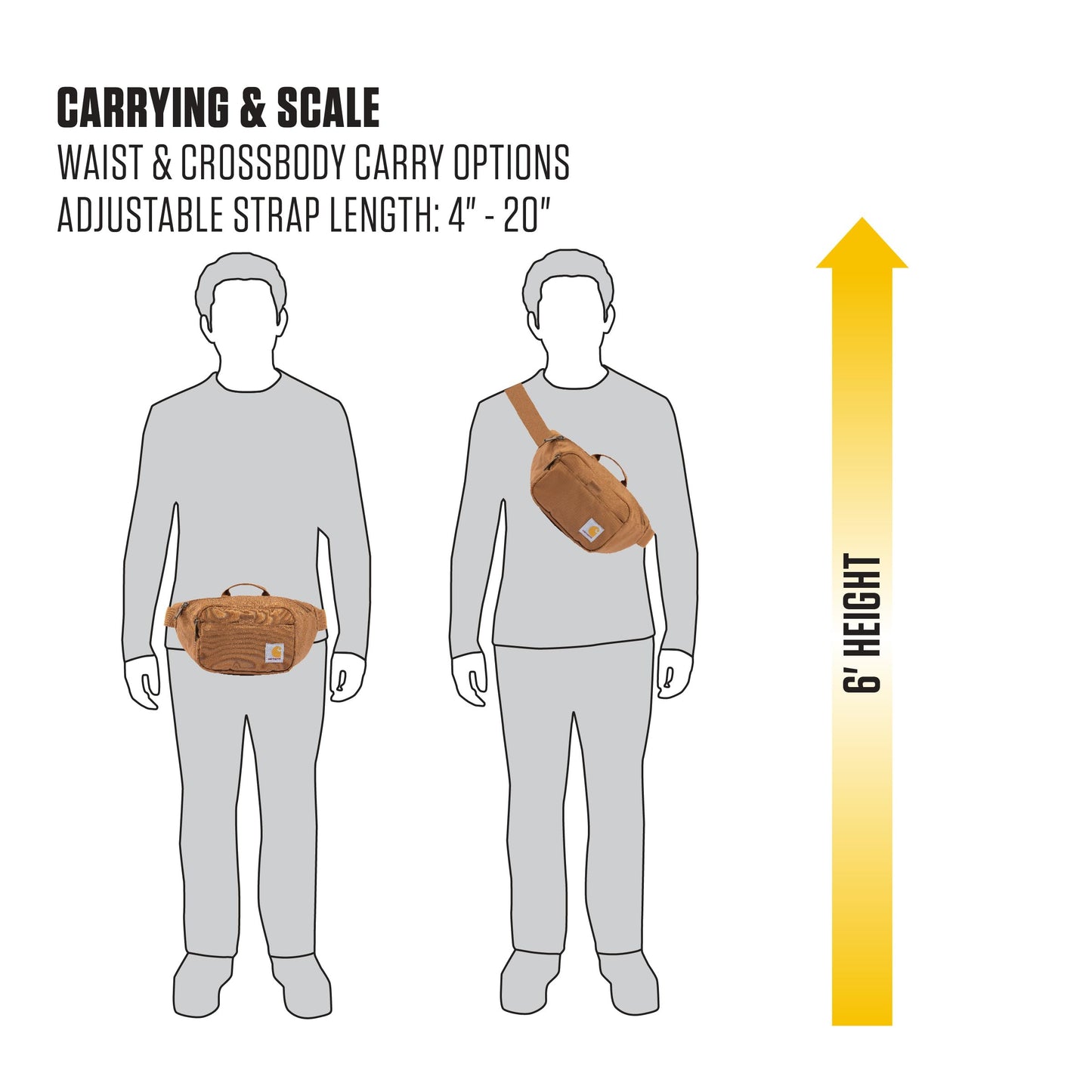 Carhartt Adjustable Waist Pack, Durable, Water Resistant Hip Pack, Essential Waist Pack (Greenstone), One Size, Classic Adjustable Sling Bag, Durable, 600-denier Water Resistant Hip Pack