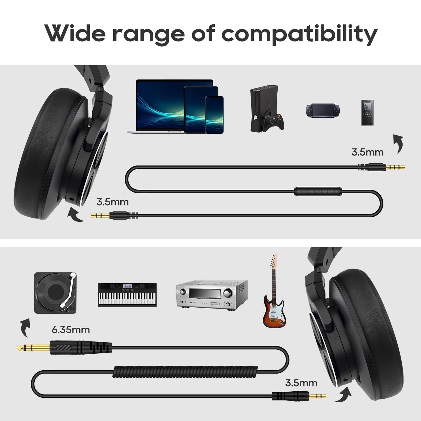 Srhythm HD75 Wired Over Ear DJ Headphone for Studio/Party/Guitar
