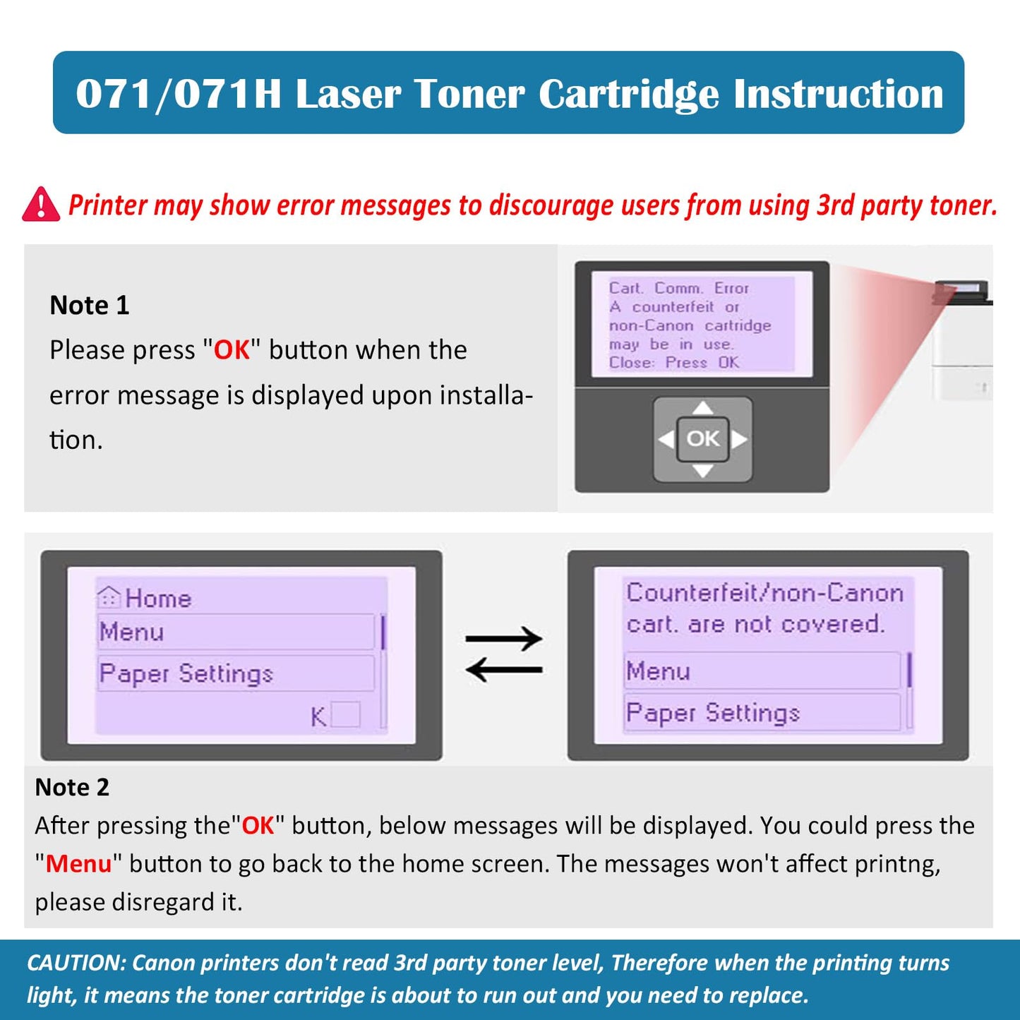 Aseker Compatible 071H CRG071H CRG-071H Toner Cartridge for Canon imageCLASS LBP122dw LBP122 LBP120 MF270 MF272dw MF273dw MF275dw Printers High Capacity 2500 Pages ( Black x 1 )