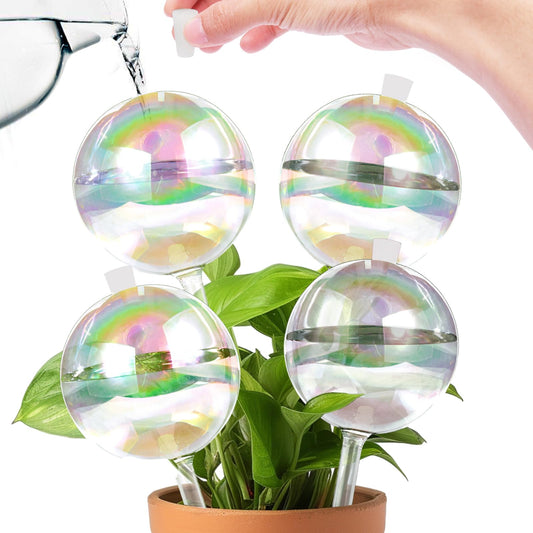 13 oz Up 2 Weeks Large Plant Watering Globes - Self Watering Bulbs for Indoor & Outdoor Plants, Glass Water Globes, Slow Watering for Plants While Away, Self Watering Planter Insert 4 Pack