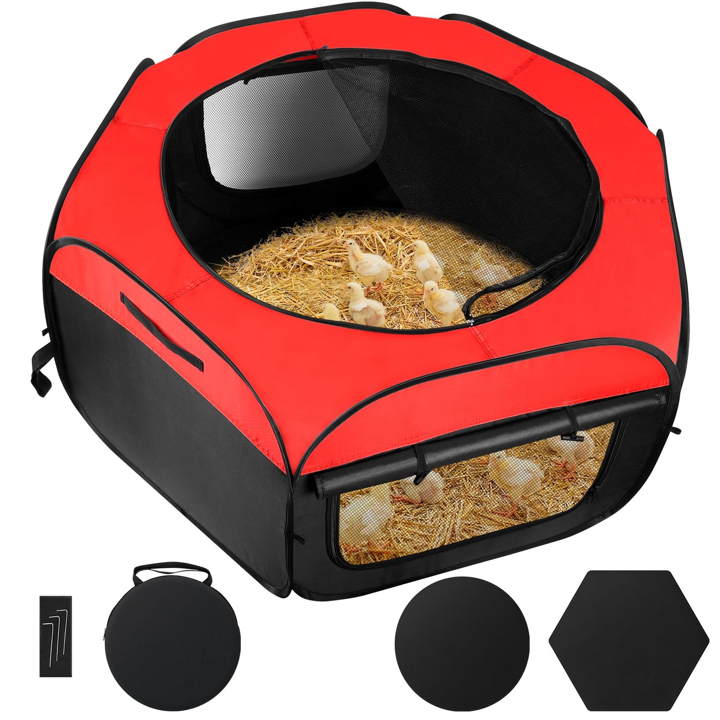 2025 Upgraded Large Brooder Box for Chick Starter Kit, Double Door Brooder Pen/Ten Brooding Up to 15 Baby Chick, Duck and Quail