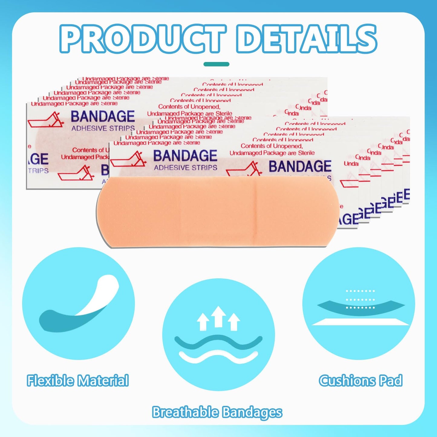 3000 Pcs 1" x 3" Adhesive Bandages Bulk Breathable Adhesive Bandages Waterproof Bandages for Homeless Care Supplies Donation Sensitive Skin Nurses Businesses Travel First Aid Kits