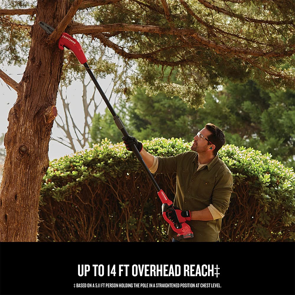 CRAFTSMAN® V20* 8 in. Cordless Pole Chainsaw Kit, 4.0Ah (CMCCSP20M1)