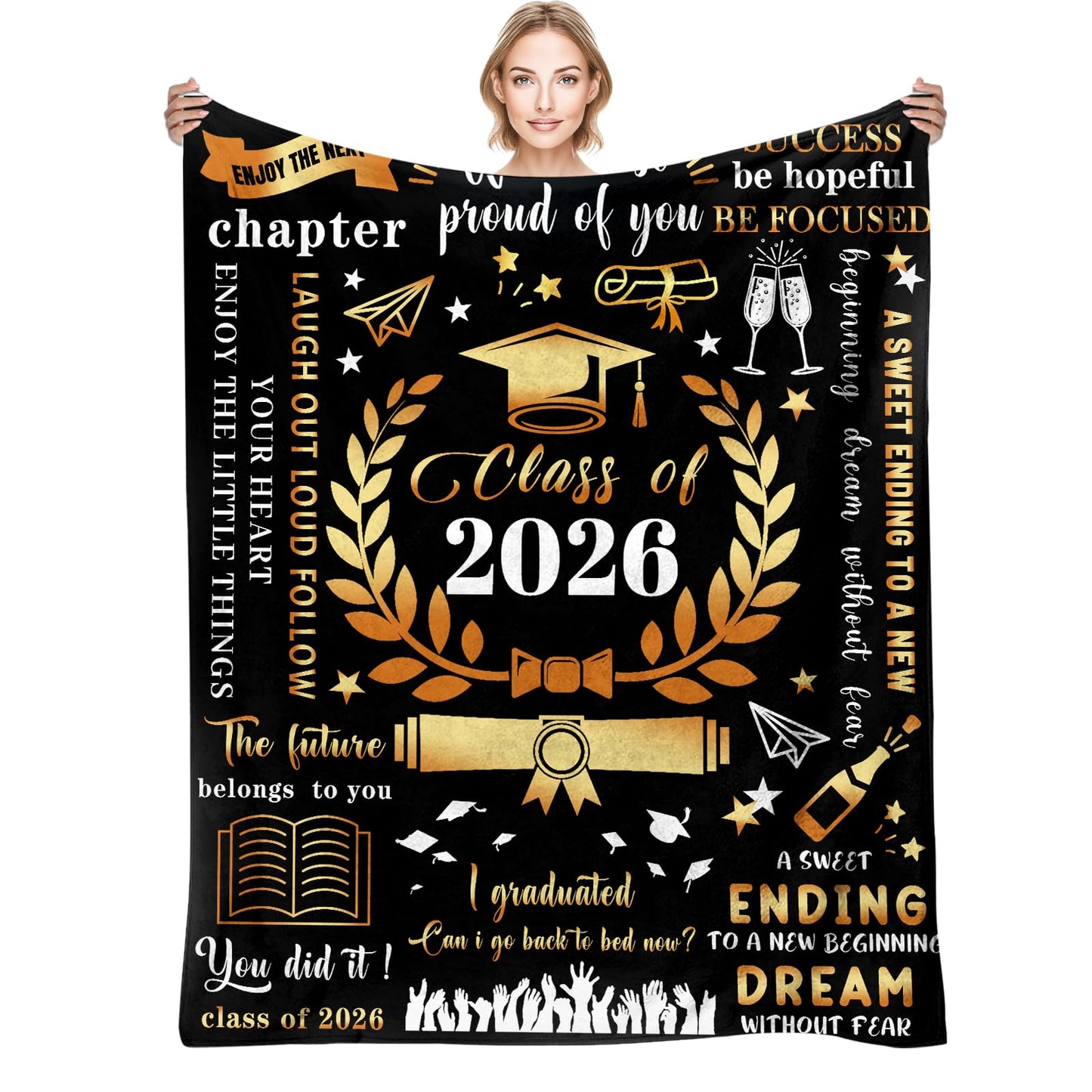 Graduation Gifts 2026, Graduations Gifts for Her Him 50x60 Inch Cozy Throw Blanket College High School Graduations Gift Class of 2026 Gift Graduation Blanket