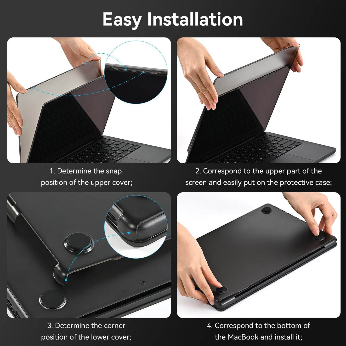 BlueSwan Matte Case for MacBook Pro 14 M5 2026 2025-2021 M4 M3 M2 M1 Pro/Max, Compatible A3427 A3426 A3434 A3401 A3112 A2992 A2918 A2779 A2442, Hard Shell Protective Cover, Space Black Clear