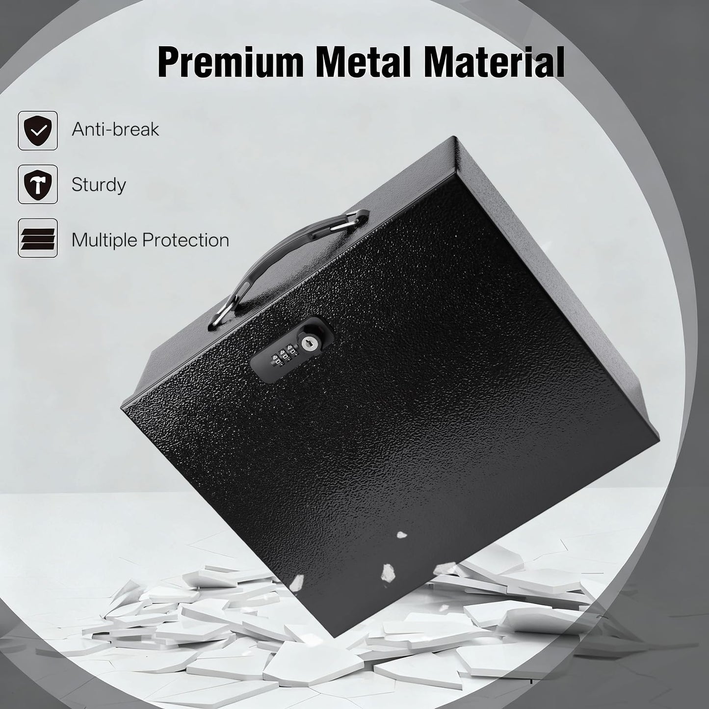 Fireproof Safe Lock Box Metal, Fire Proof Safe for Home Documents, Portable Security Box with Dual Combination and Key Lock for Personal Items,Passport, Money, X Large 13.2" x 11" x 4.13