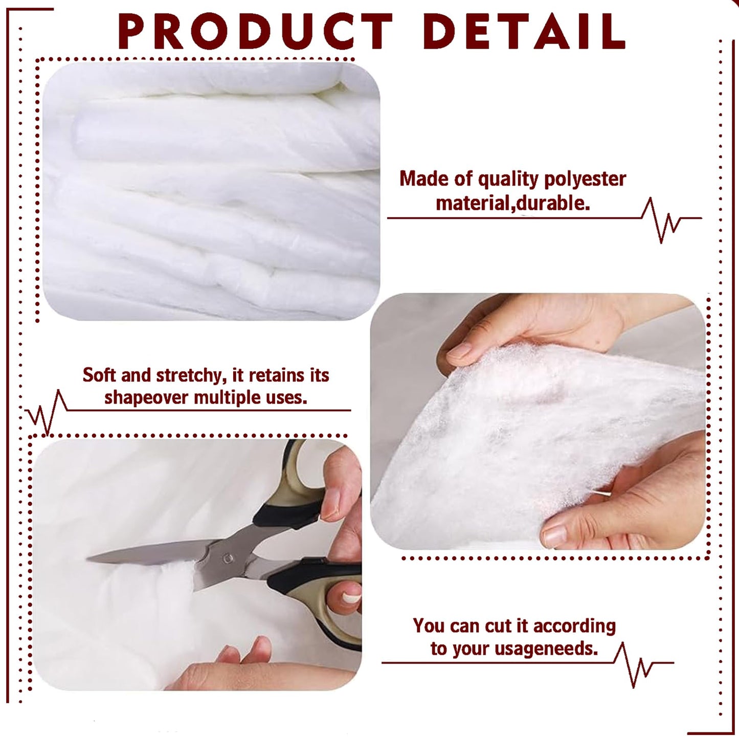 Upholstery Batting, Dacron Polyester Cushion Wrap for Foam Padding, Cushions & DIY Upholstery Projects