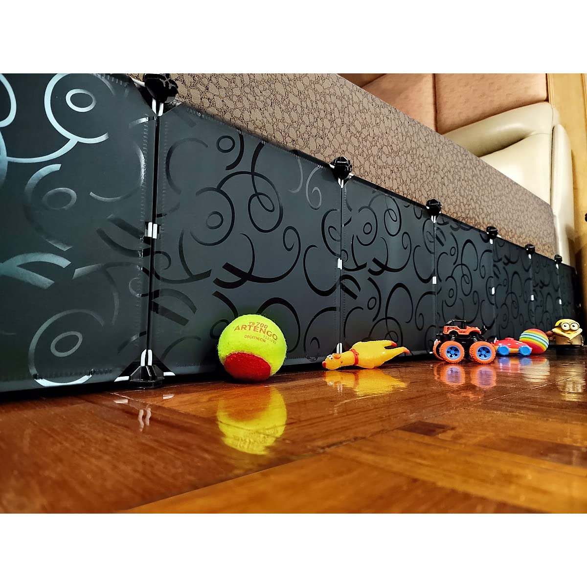 QIYIHOME Toy Blocker, Extra Tall Size Gap Bumper for Under Bed, Stop Pets Toys Going Under Bed or Sofa Couch, Easy to Install, 11.8" Height 83" Length,Black