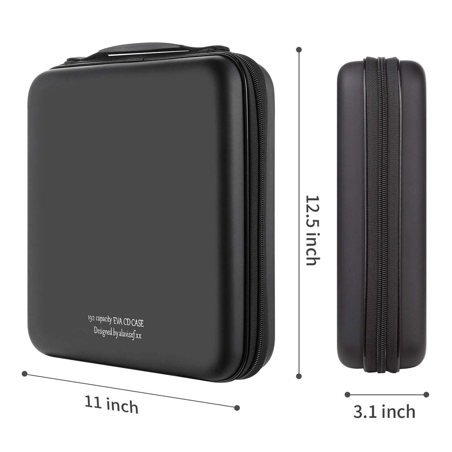 CD Case, alavisxf xx 192 Capacity Hard EVA Blu-ray Storage Orangier Wallet Bag Protable CD Case Holder for Car Home Travel (Black192, 192 Capacity)